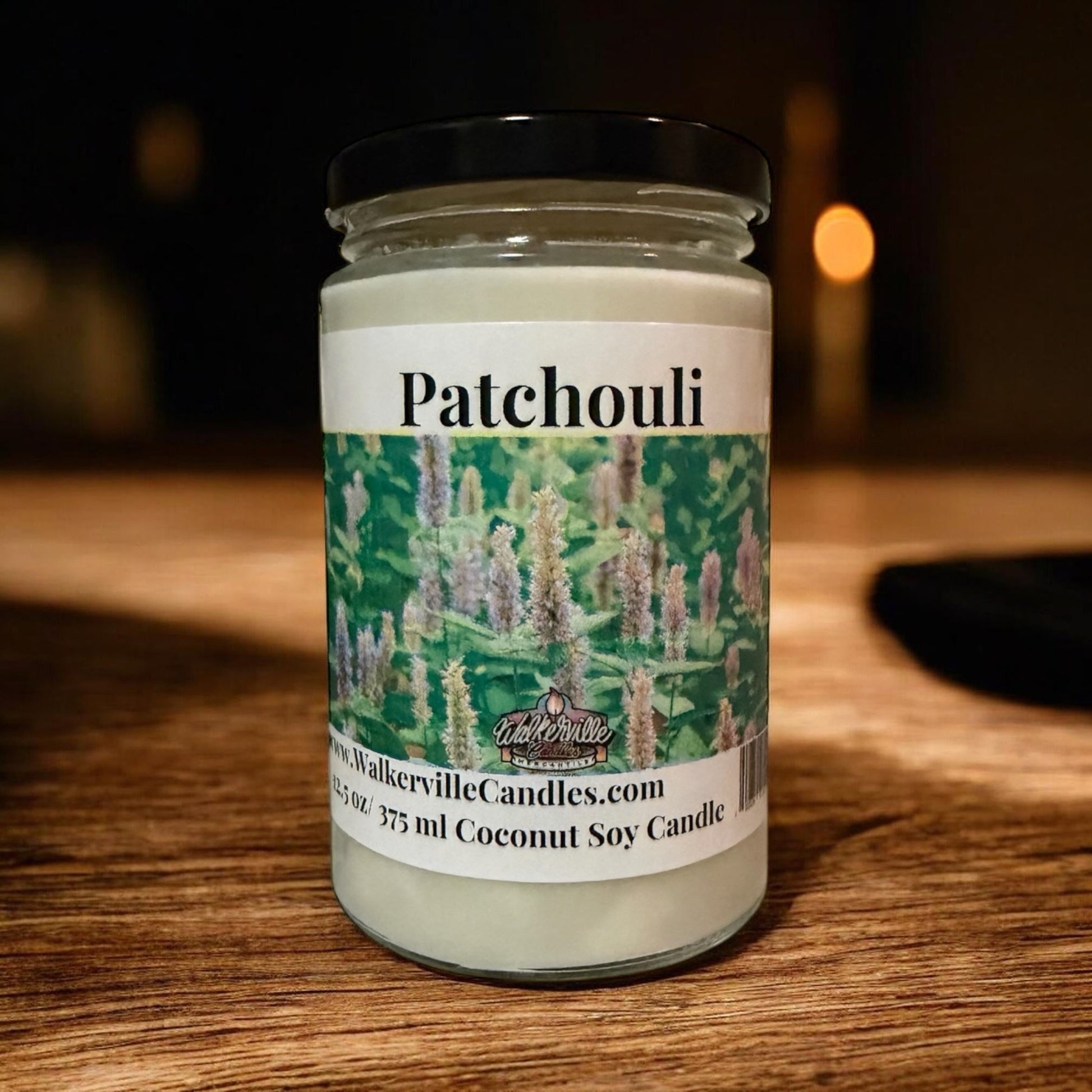 Patchouli Coconut Soy 12.5 oz/ 375 ml Candle Wood Wick - Walkerville Candles