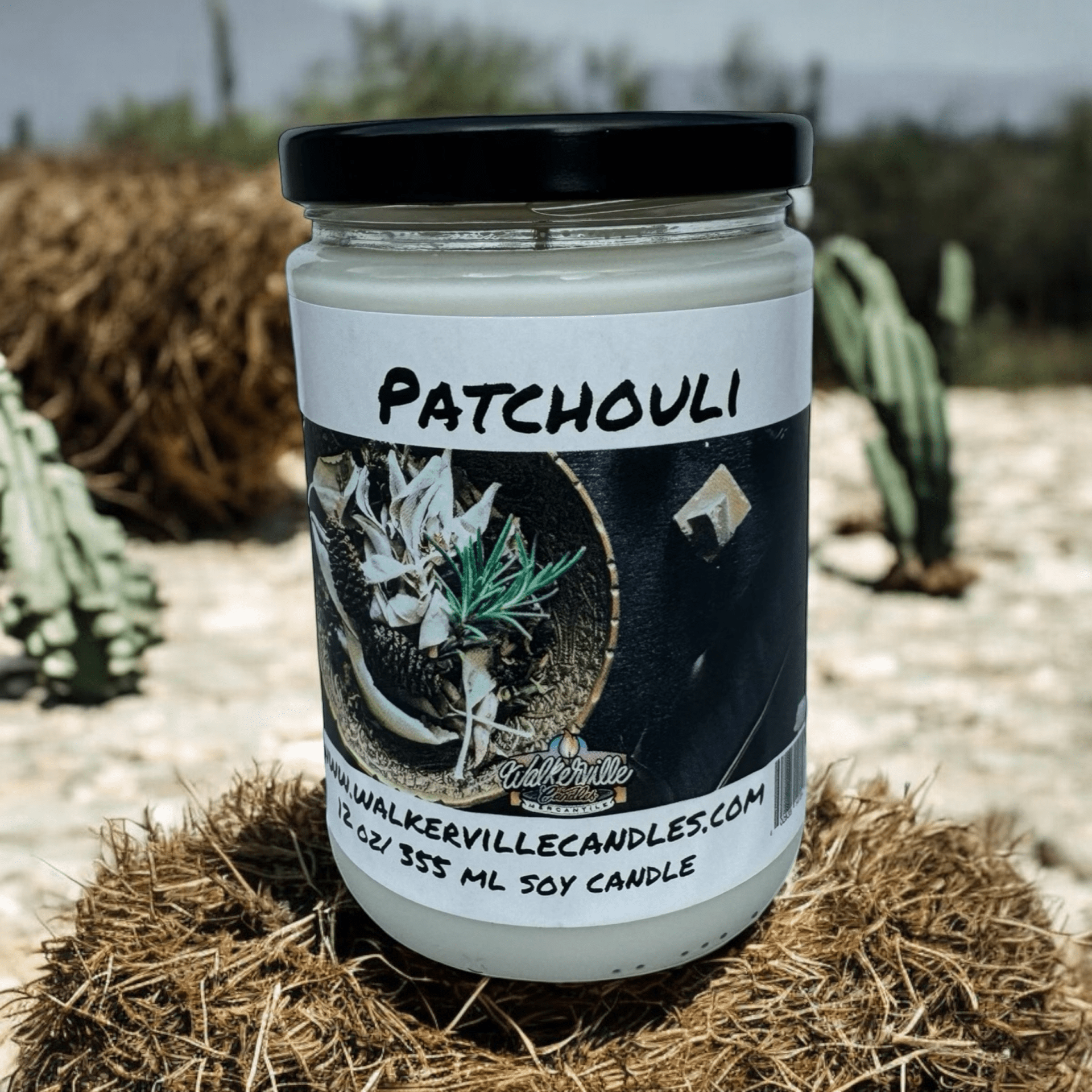 Patchouli Coconut Soy 12.5 oz/ 375 ml Candle Wood Wick - Walkerville Candles