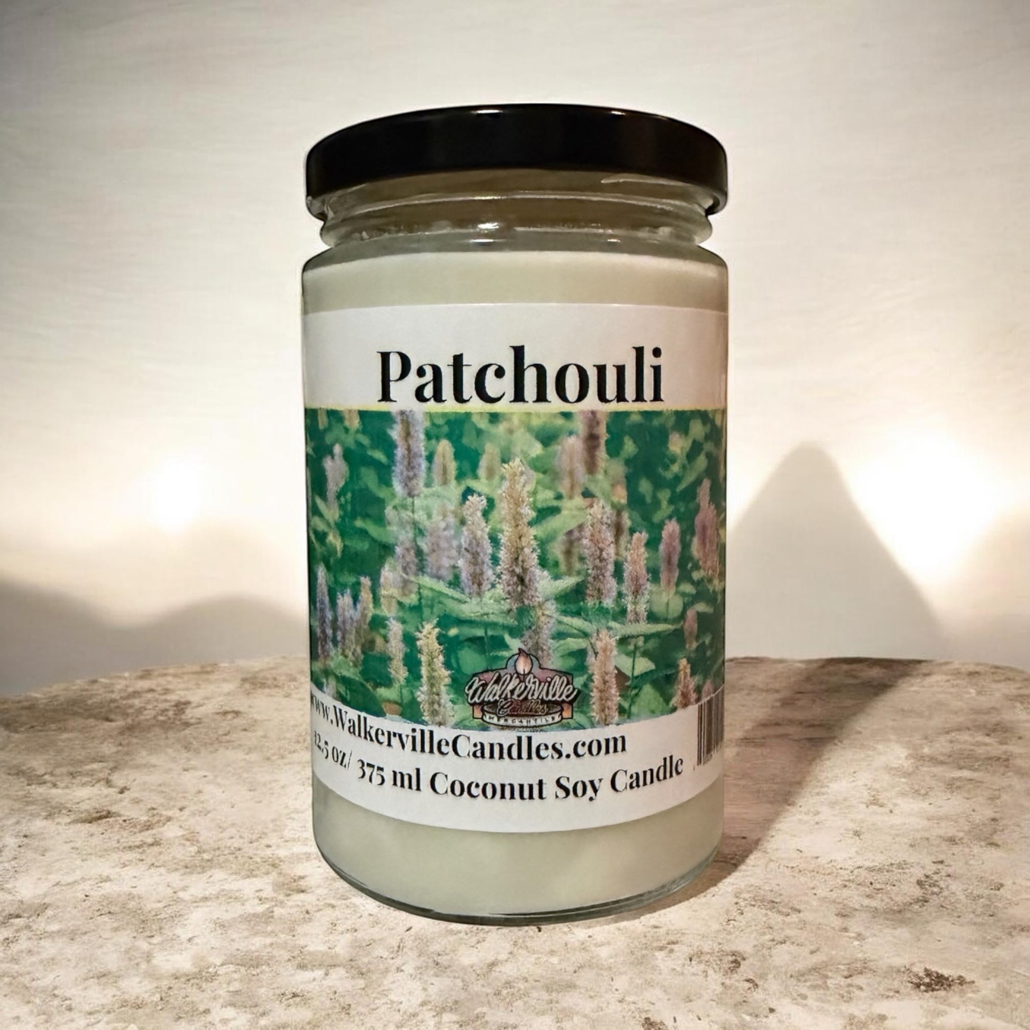 Patchouli Coconut Soy 12.5 oz/ 375 ml Candle Wood Wick - Walkerville Candles