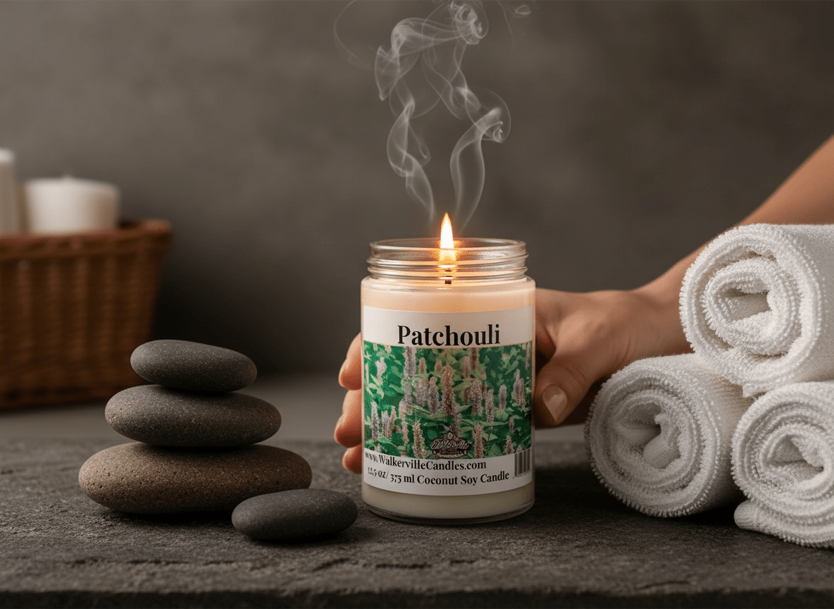 Patchouli Coconut Soy 12.5 oz/ 375 ml Candle Wood Wick - Walkerville Candles