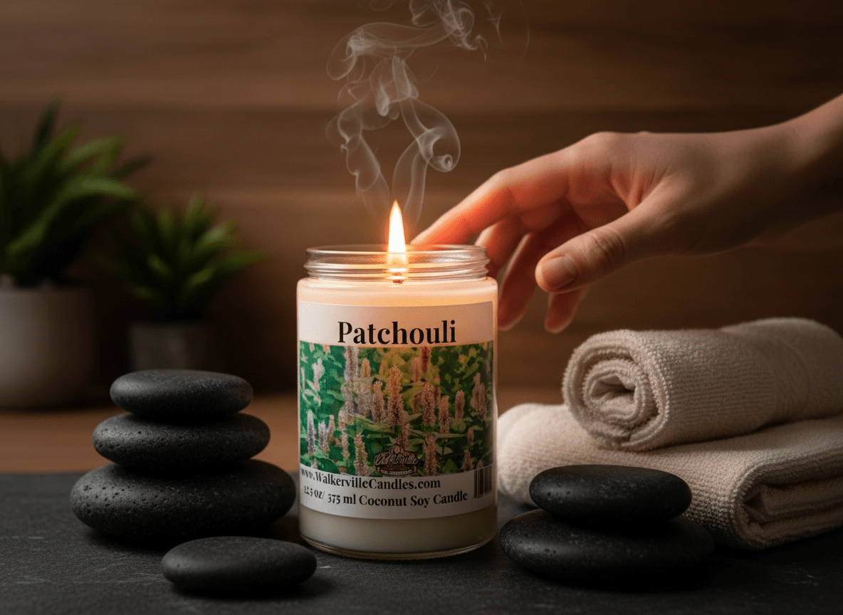Patchouli Coconut Soy 12.5 oz/ 375 ml Candle Wood Wick - Walkerville Candles
