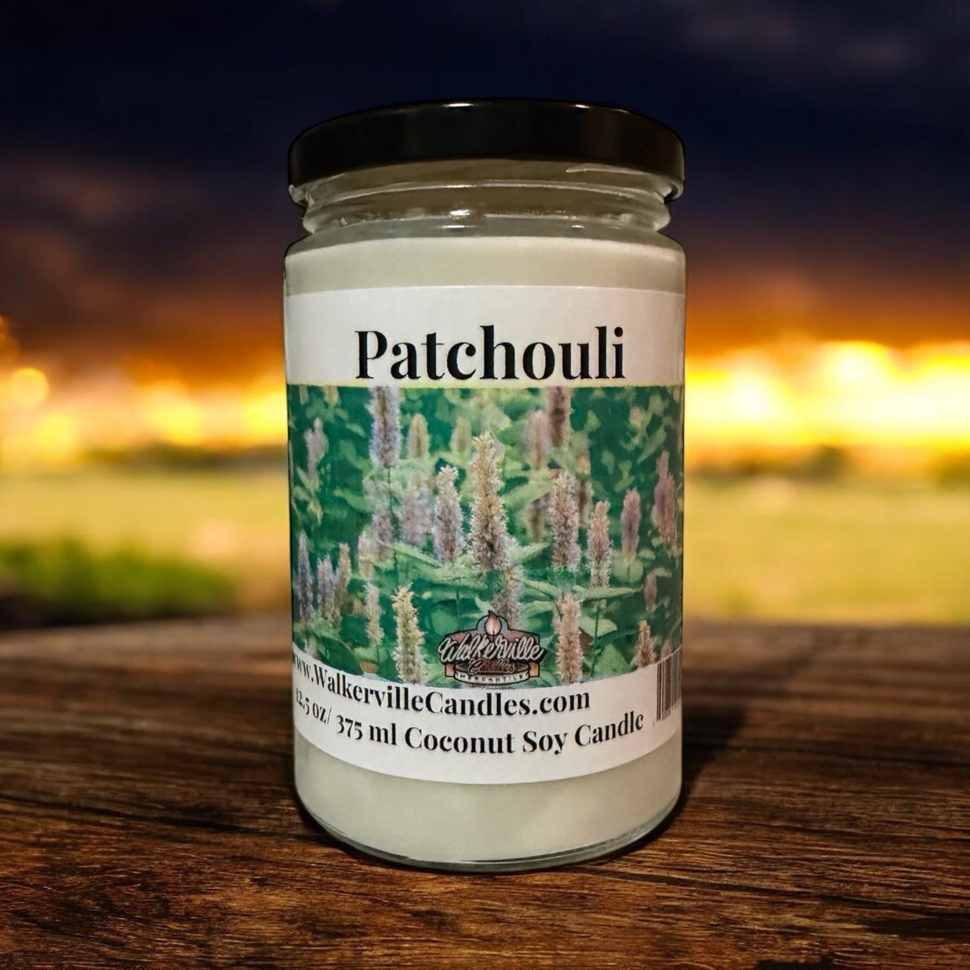 Patchouli Coconut Soy 12.5 oz/ 375 ml Candle Wood Wick - Walkerville Candles