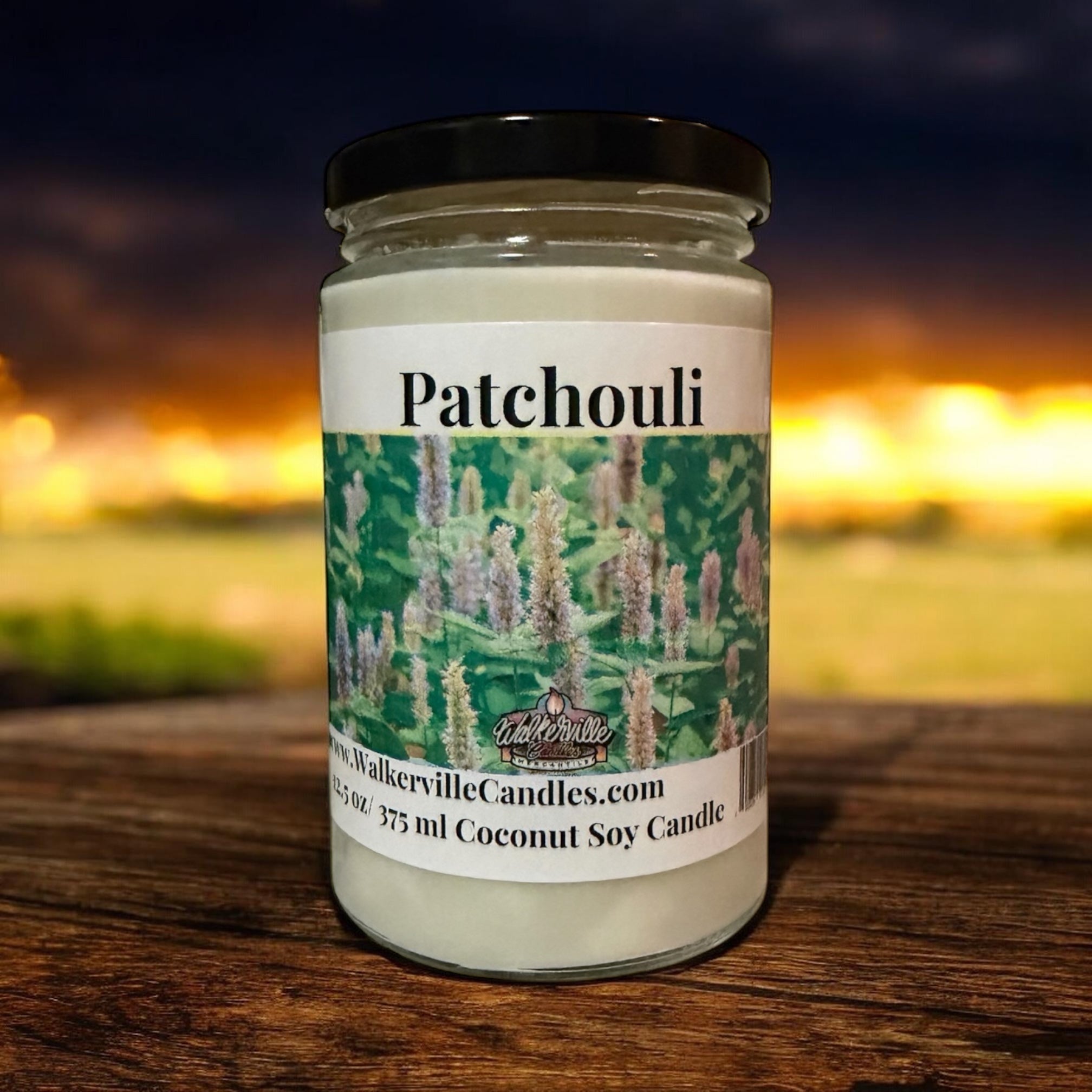 Patchouli Coconut Soy 12.5 oz/ 375 ml Candle Wood Wick - Walkerville Candles