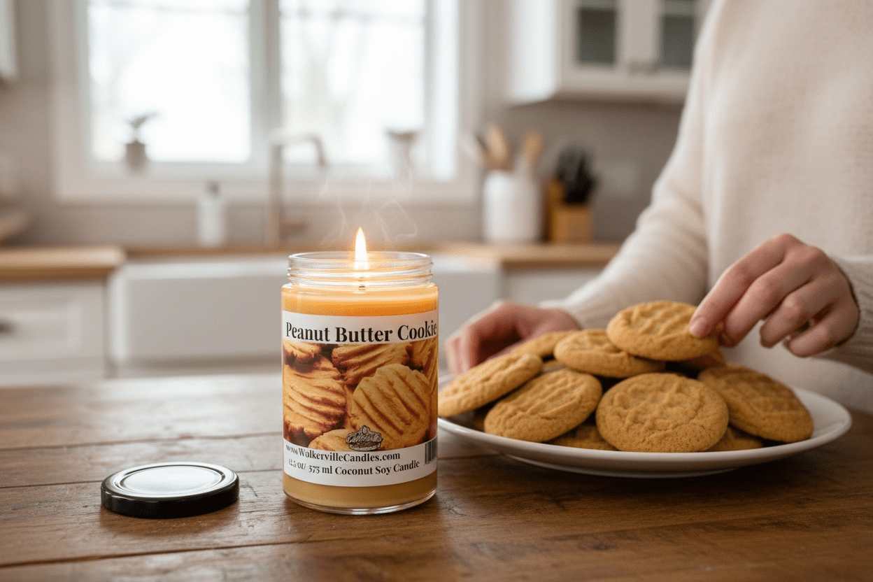 Peanut Butter Cookie Coconut Soy 12.5 oz/ 375 ml Candle Wood Wick - Walkerville Candles
