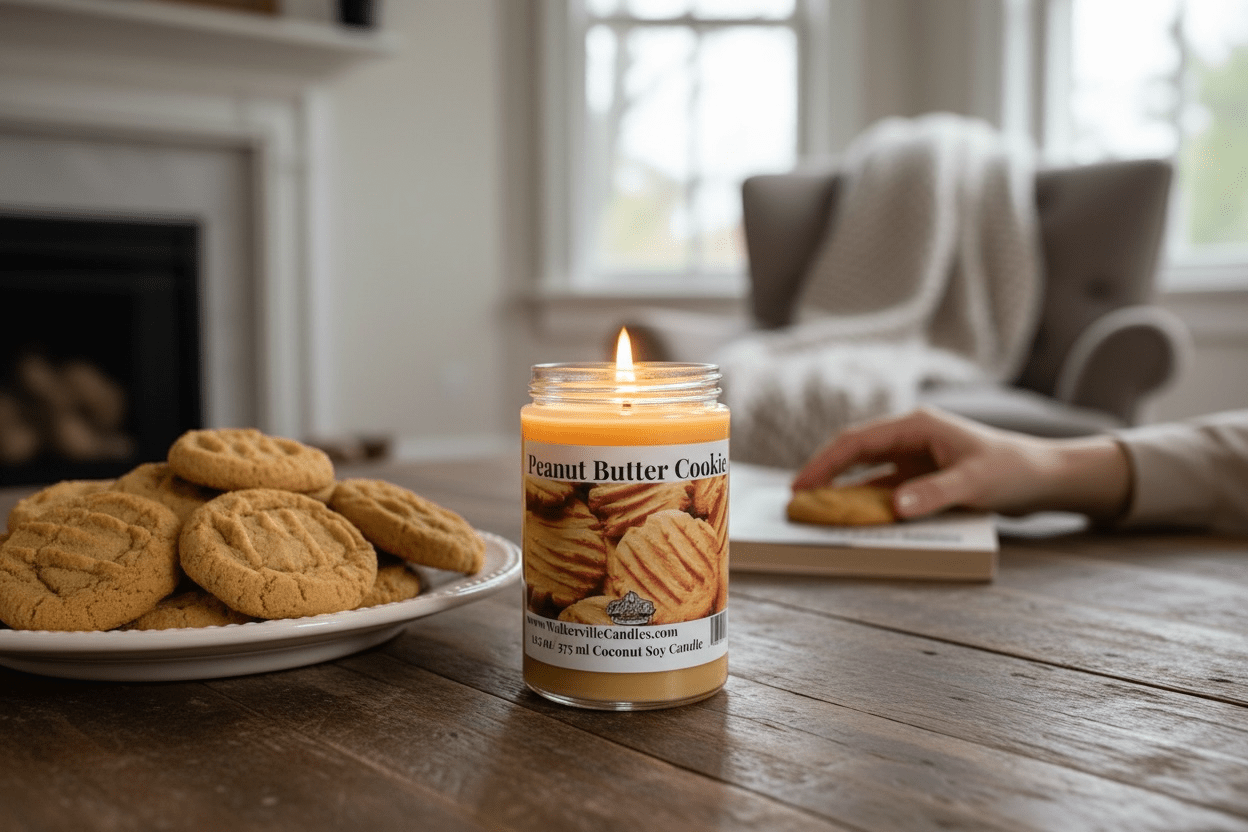 Peanut Butter Cookie Coconut Soy 12.5 oz/ 375 ml Candle Wood Wick - Walkerville Candles
