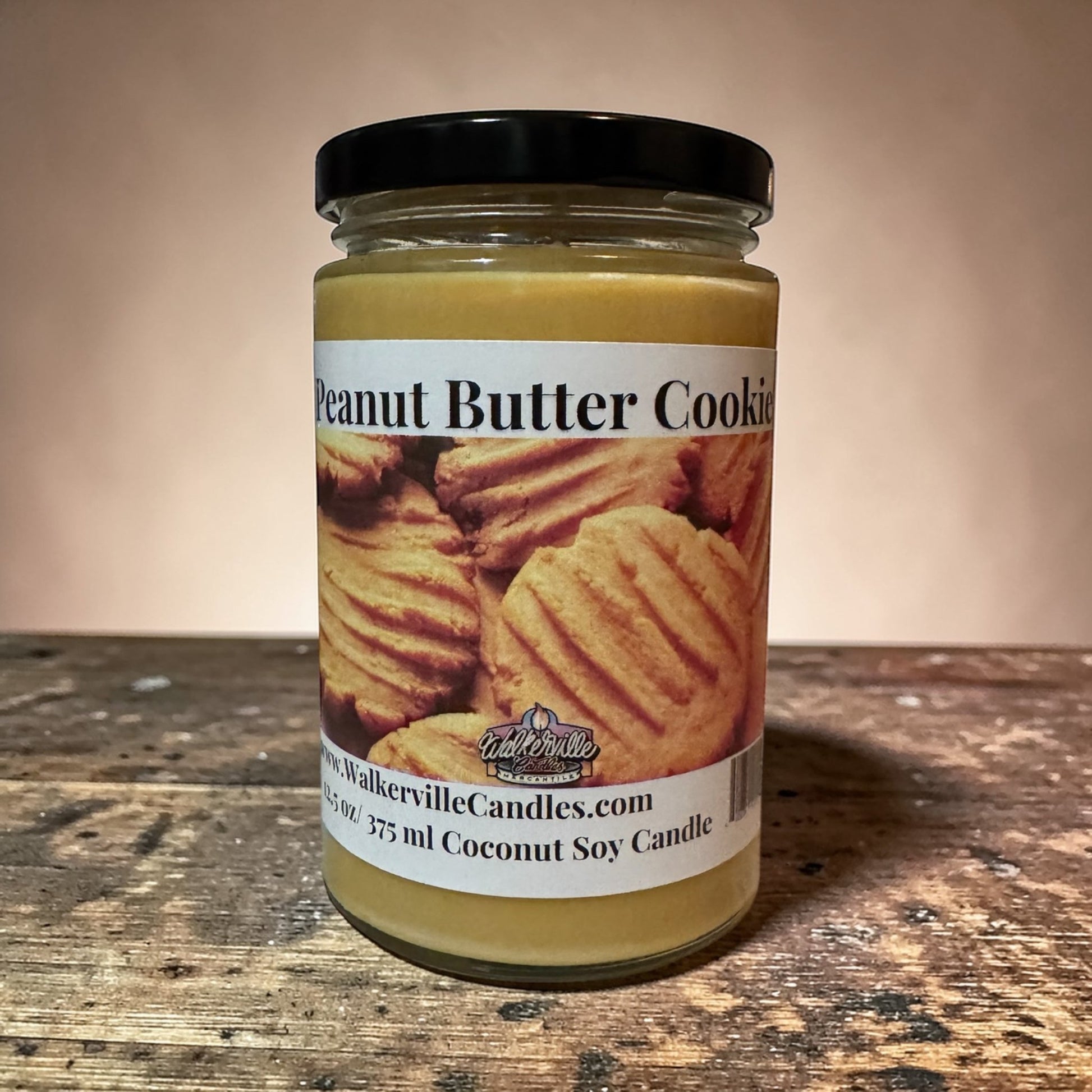 Peanut Butter Cookie Coconut Soy 12.5 oz/ 375 ml Candle Wood Wick - Walkerville Candles
