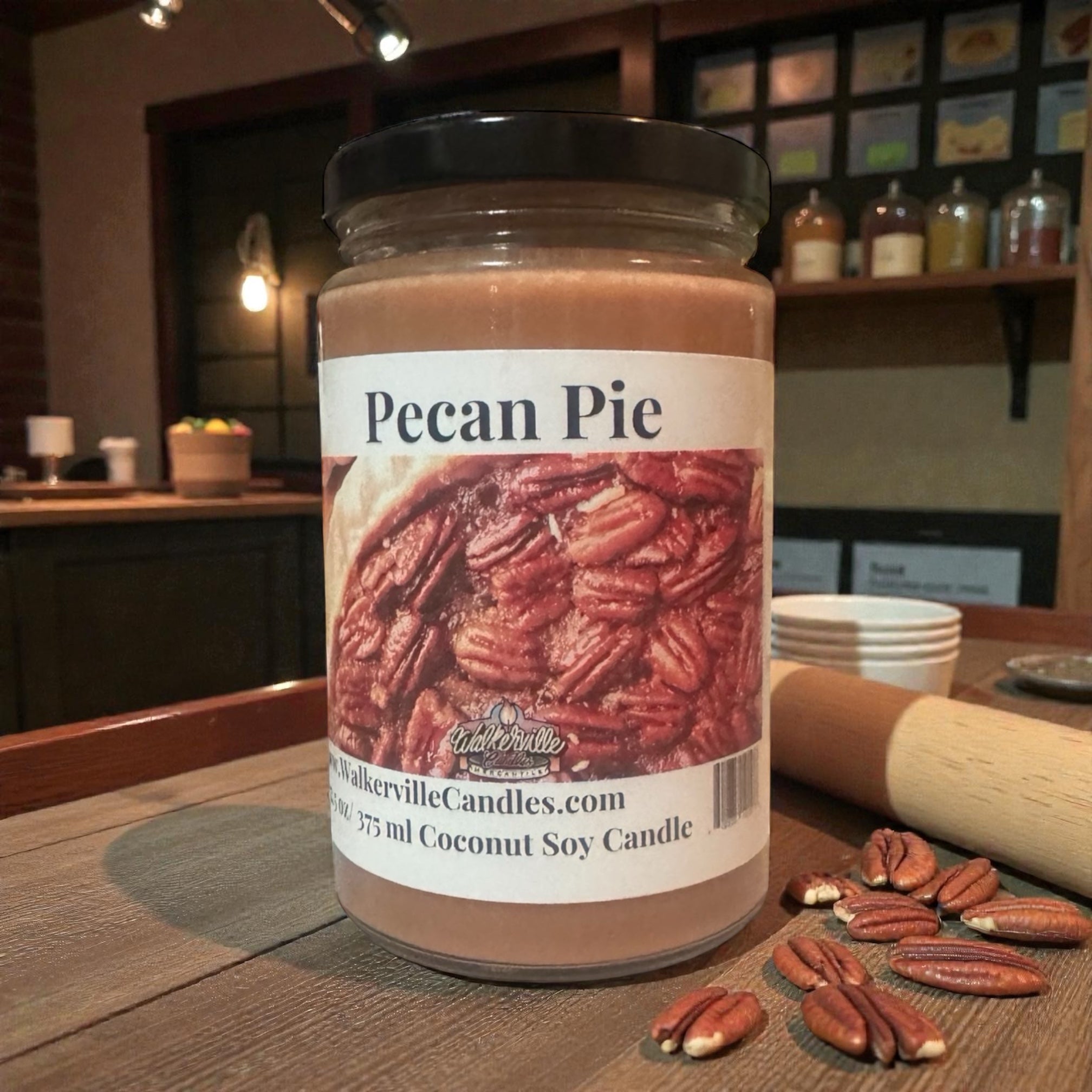 Pecan Pie Coconut Soy 12.5 oz/ 375 ml Candle Wood Wick - Walkerville Candles