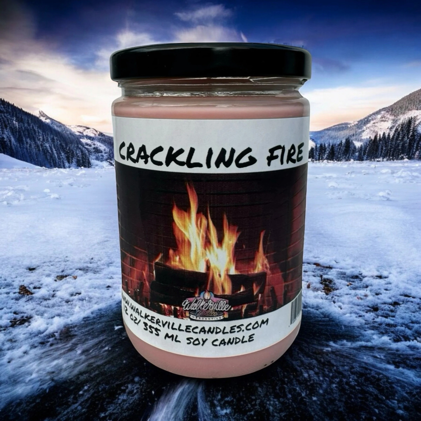 Crackling Fire 100% Coconut Soy Eco-friendly 12 oz Candle Wood Wick
