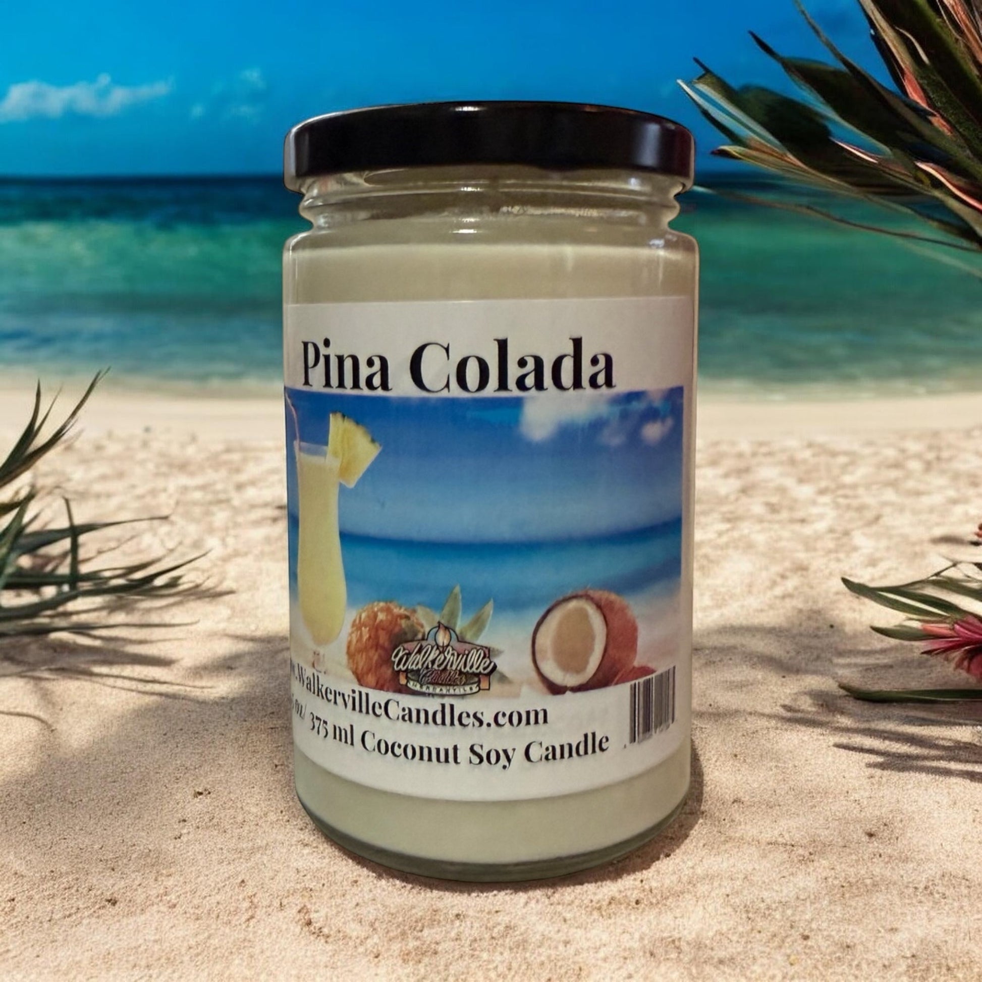 Pina Colada Coconut Soy 12.5 oz/ 375 ml Candle Wood Wick - Walkerville Candles