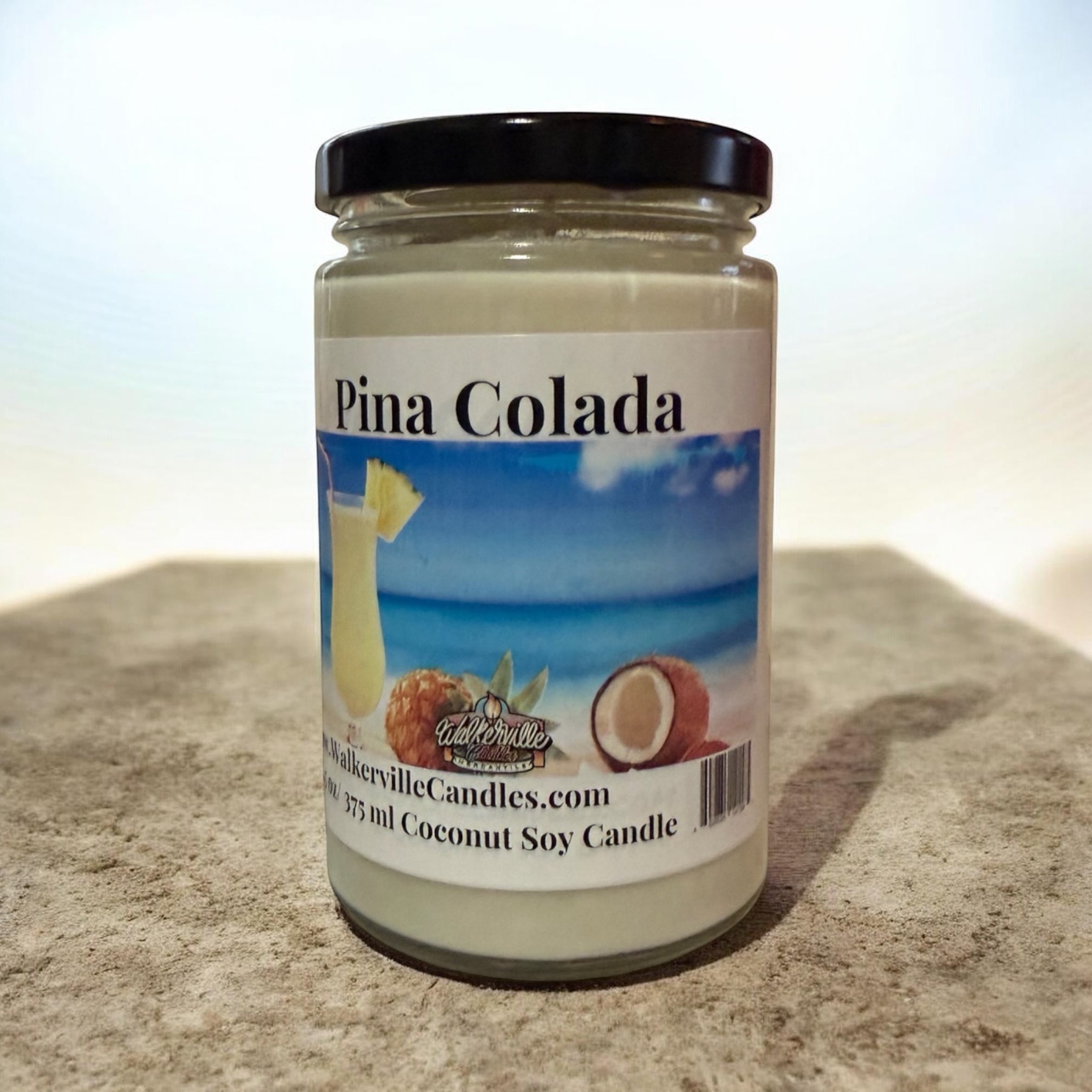 Pina Colada Coconut Soy 12.5 oz/ 375 ml Candle Wood Wick - Walkerville Candles