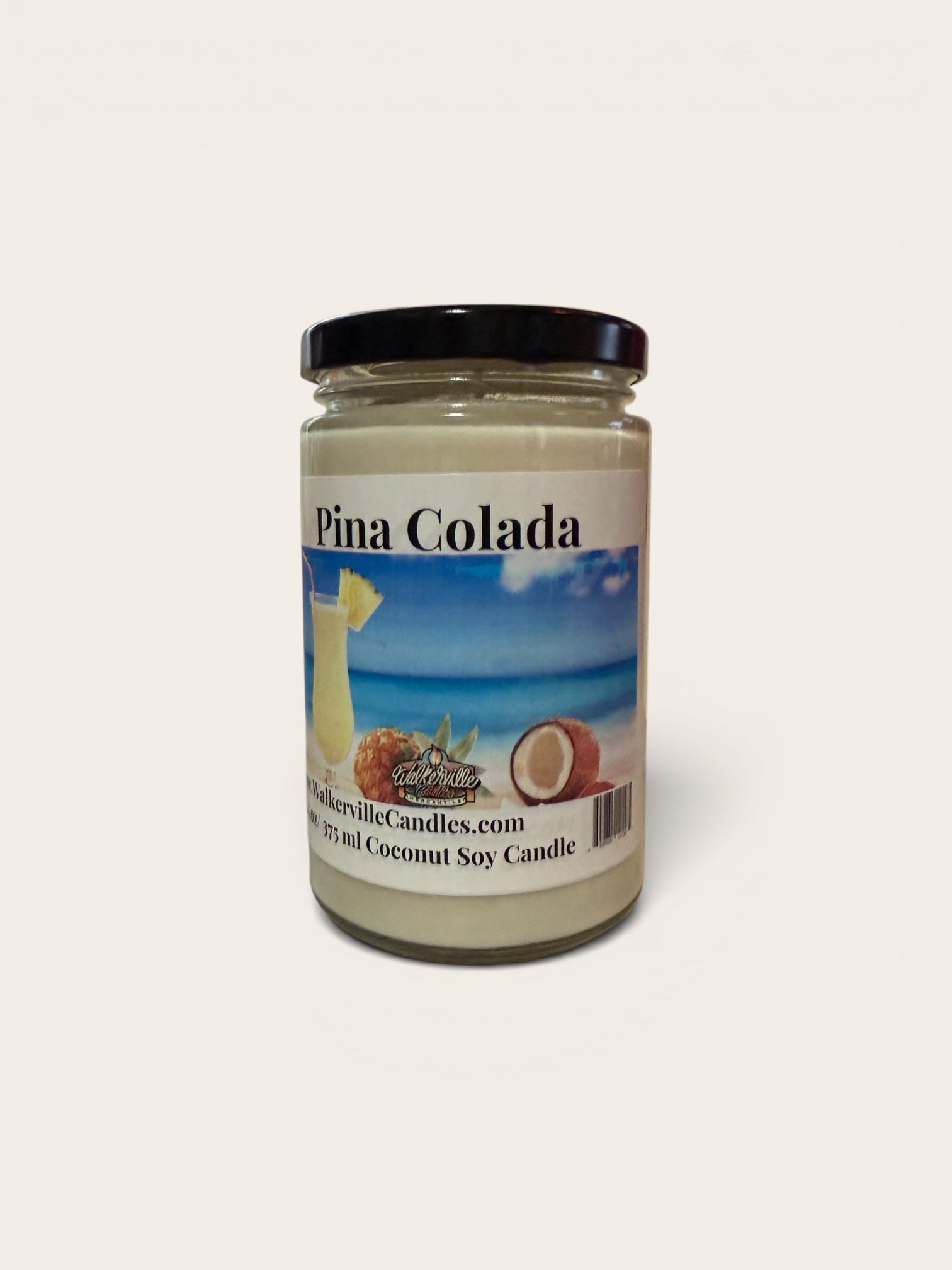 Pina Colada Coconut Soy 12.5 oz/ 375 ml Candle Wood Wick - Walkerville Candles
