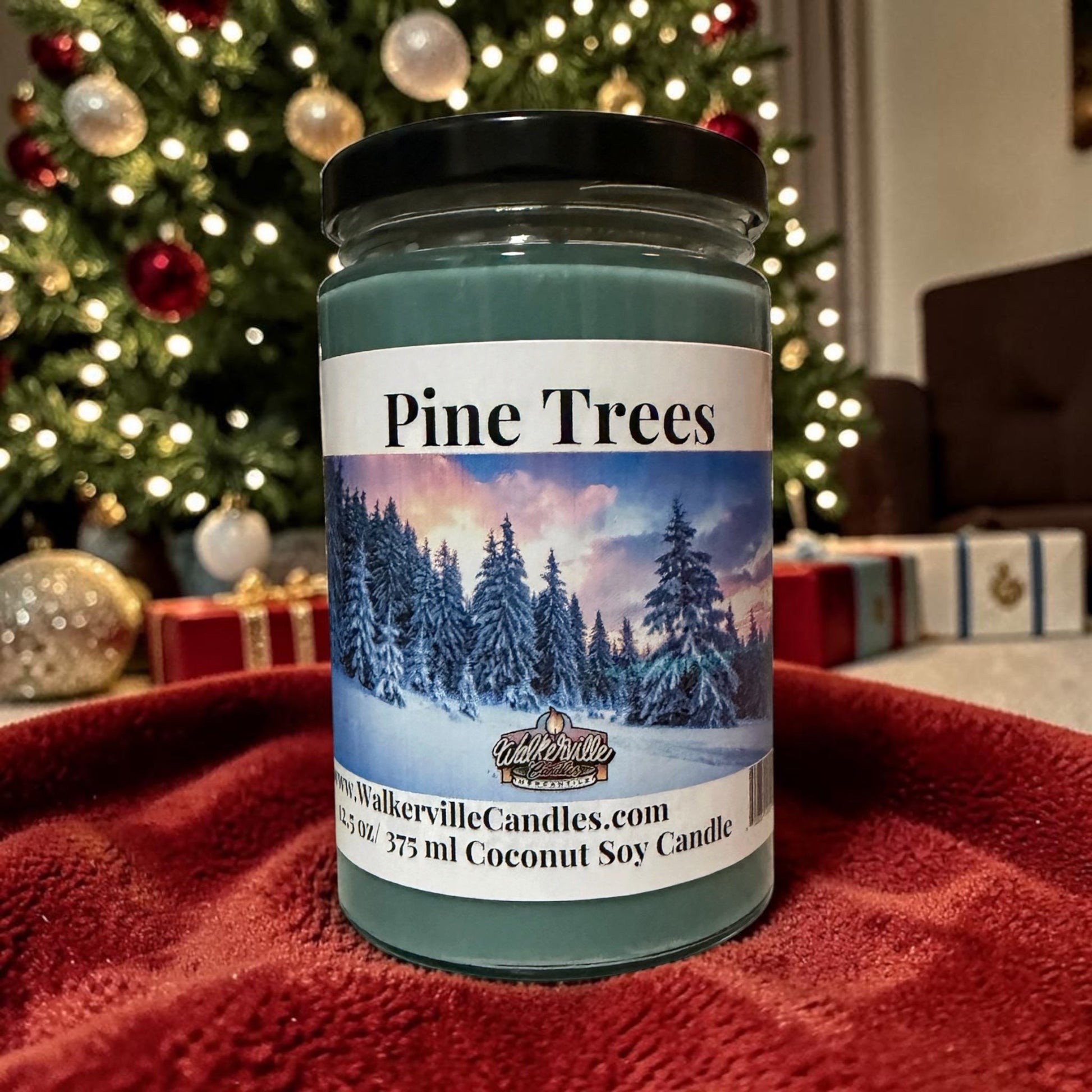 Pine Trees Coconut Soy 12.5 oz/ 375 ml Candle Wood Wick - Walkerville Candles
