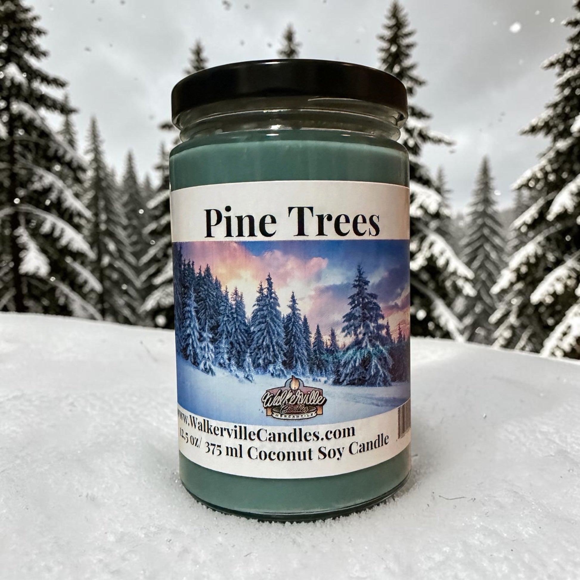 Pine Trees Coconut Soy 12.5 oz/ 375 ml Candle Wood Wick - Walkerville Candles