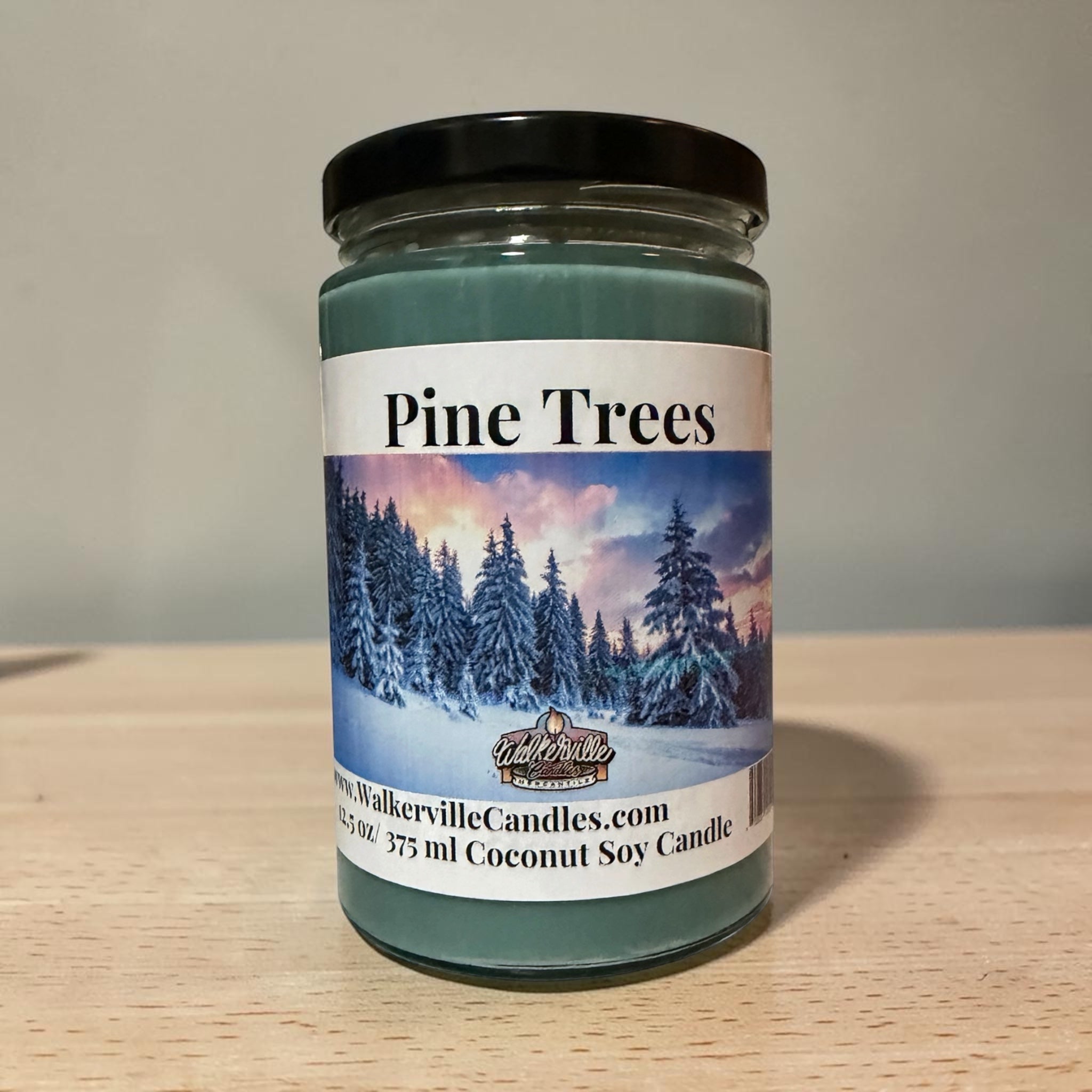 Pine Trees Coconut Soy 12.5 oz/ 375 ml Candle Wood Wick - Walkerville Candles