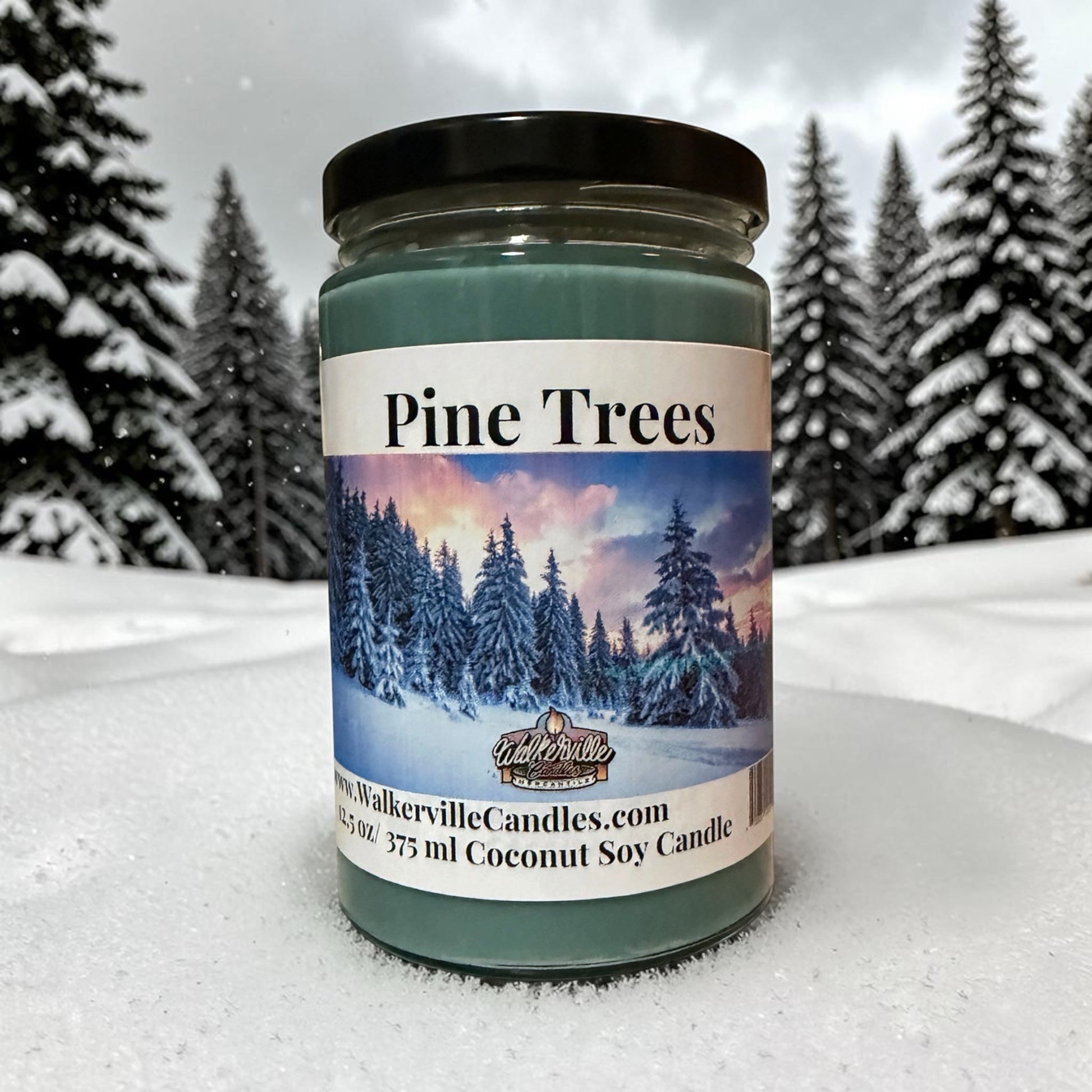 Pine Trees Coconut Soy 12.5 oz/ 375 ml Candle Wood Wick - Walkerville Candles