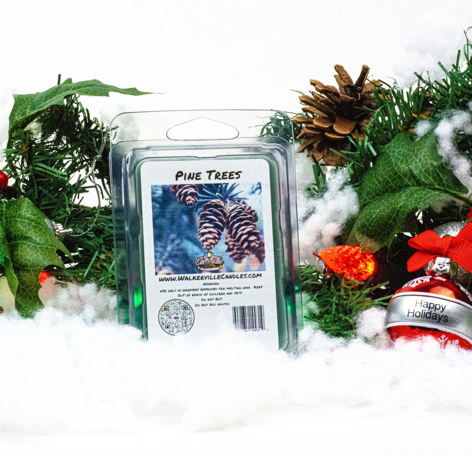 Pine Trees Vegan Soy wax, Hand-poured, Eco-friendly Clean Woodsy Christmas Wax Melt