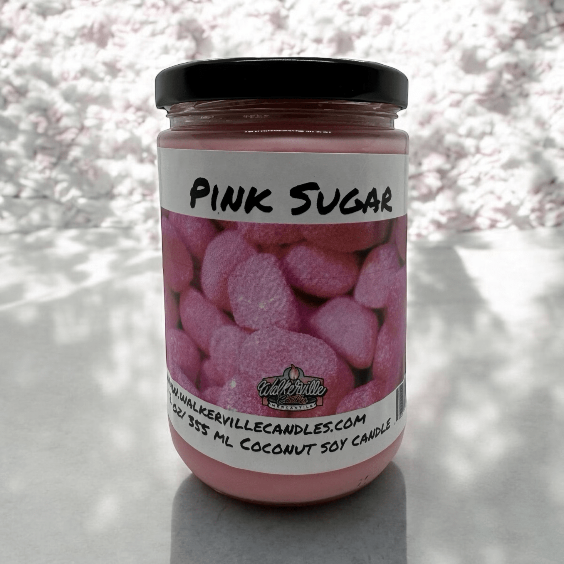 Pink Sugar Coconut Soy 12.5 oz/ 375 ml Candle Wood Wick - Walkerville Candles