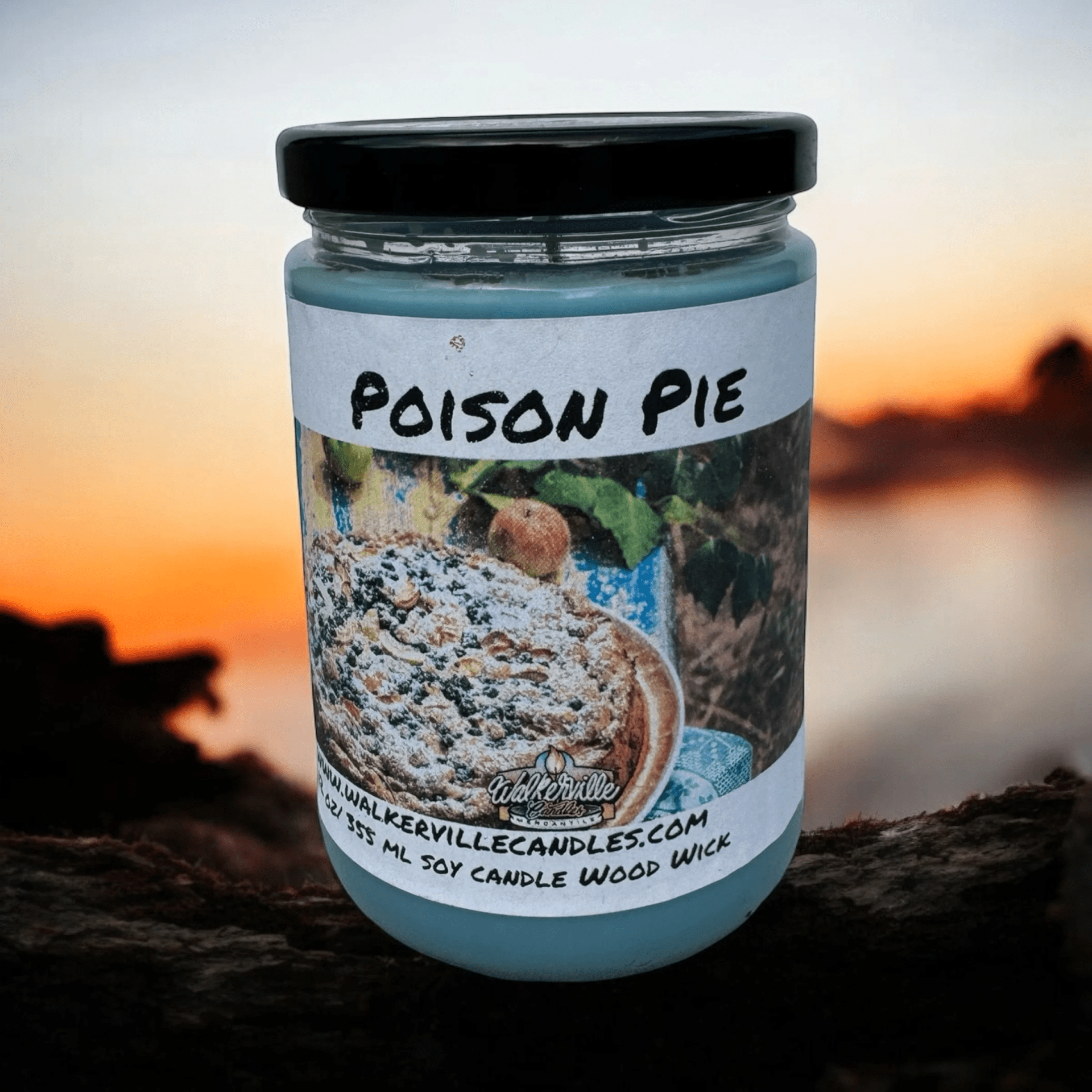 Poison Pie Coconut Soy 12.5 oz/ 375 ml Candle Wood Wick - Walkerville Candles