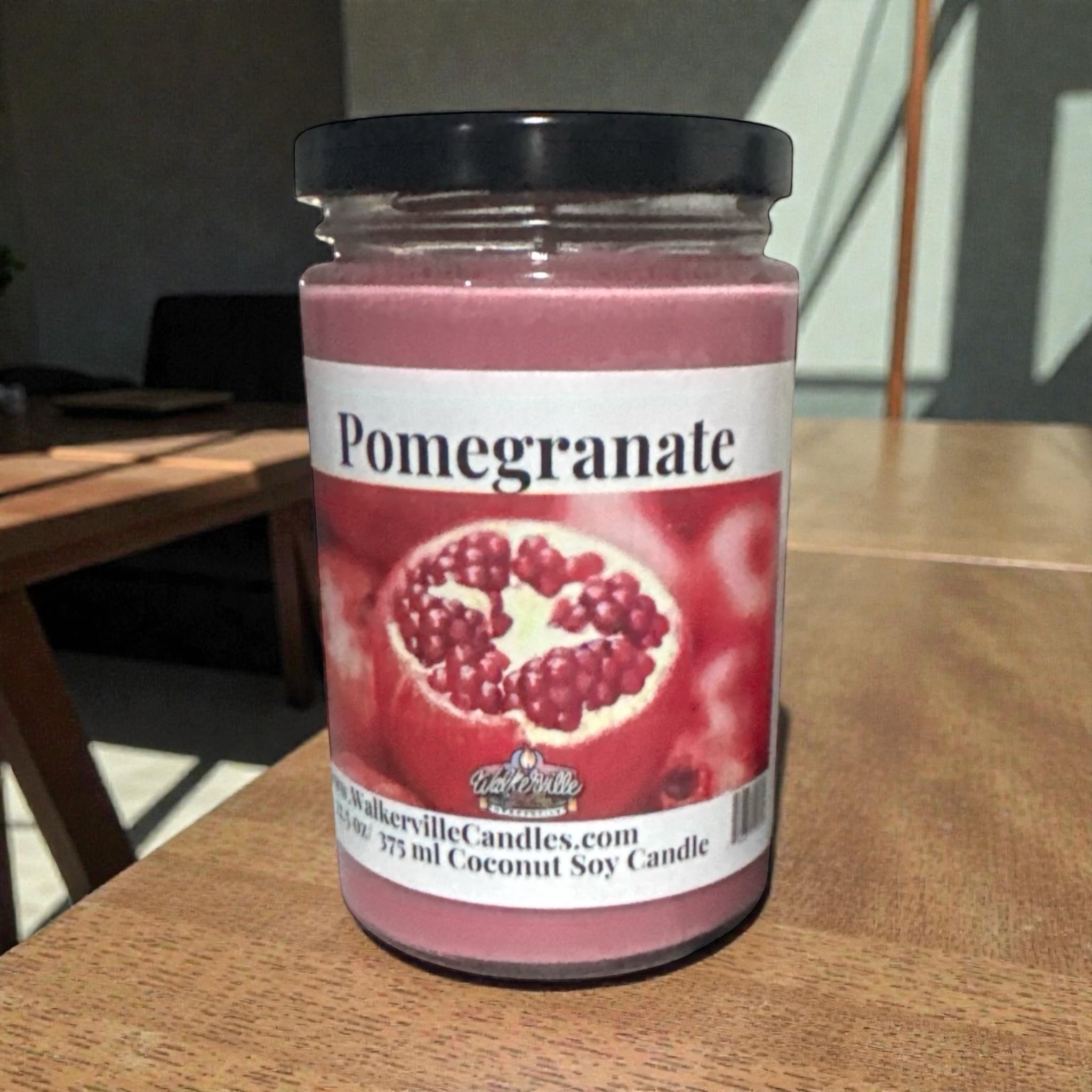 Pomegranate Coconut Soy 12.5 oz/ 375 ml Candle Wood Wick - Walkerville Candles