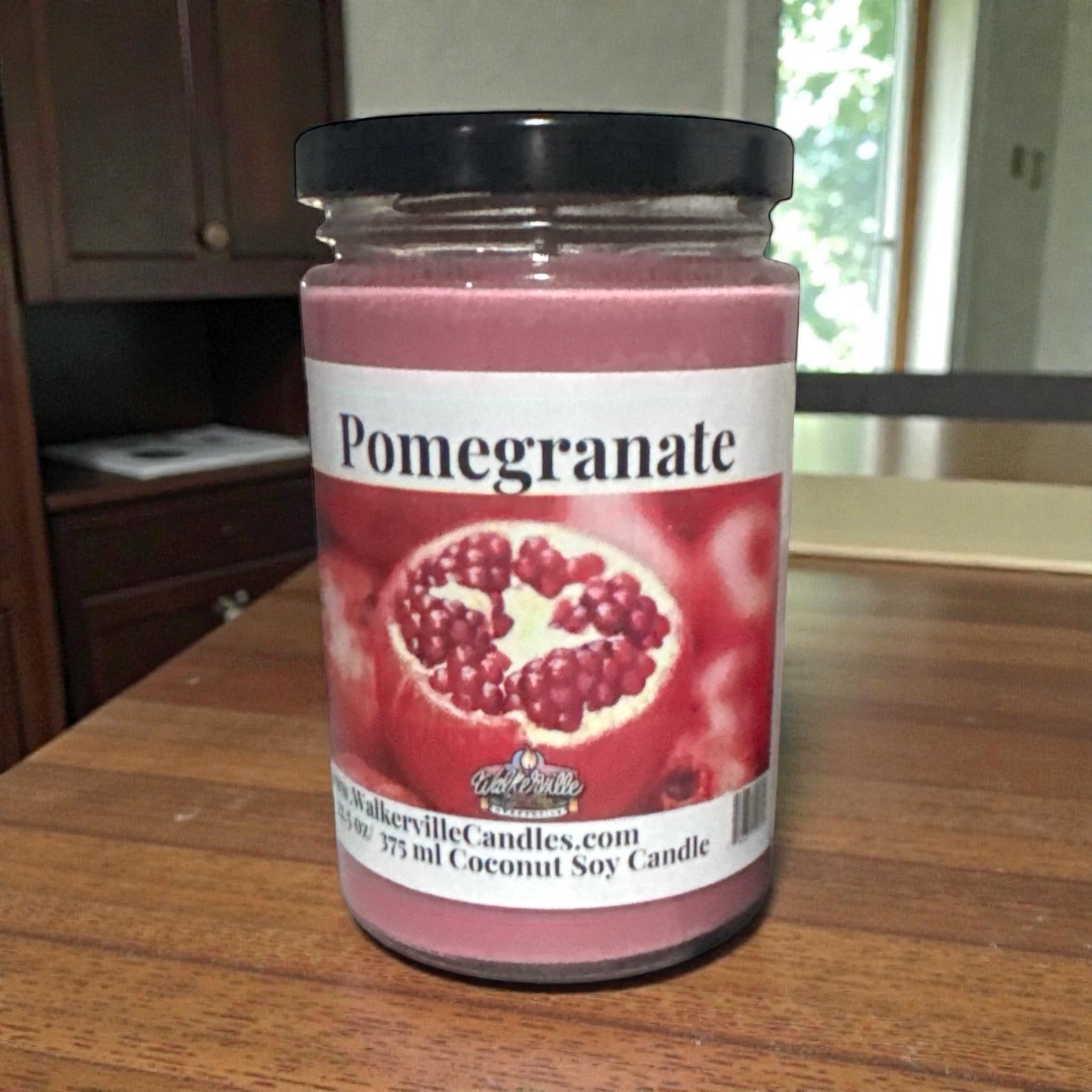 Pomegranate Coconut Soy 12.5 oz/ 375 ml Candle Wood Wick - Walkerville Candles