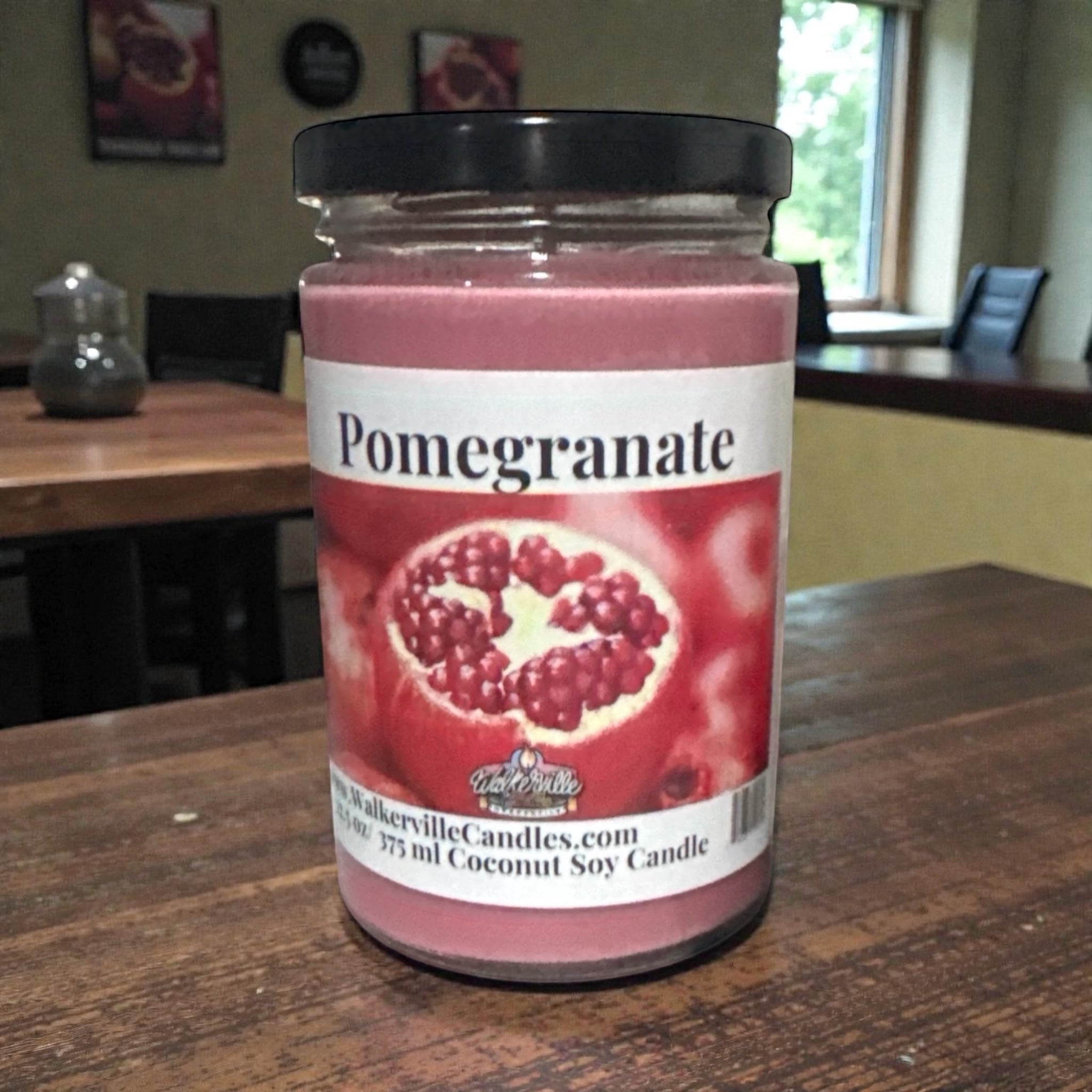 Pomegranate Coconut Soy 12.5 oz/ 375 ml Candle Wood Wick - Walkerville Candles