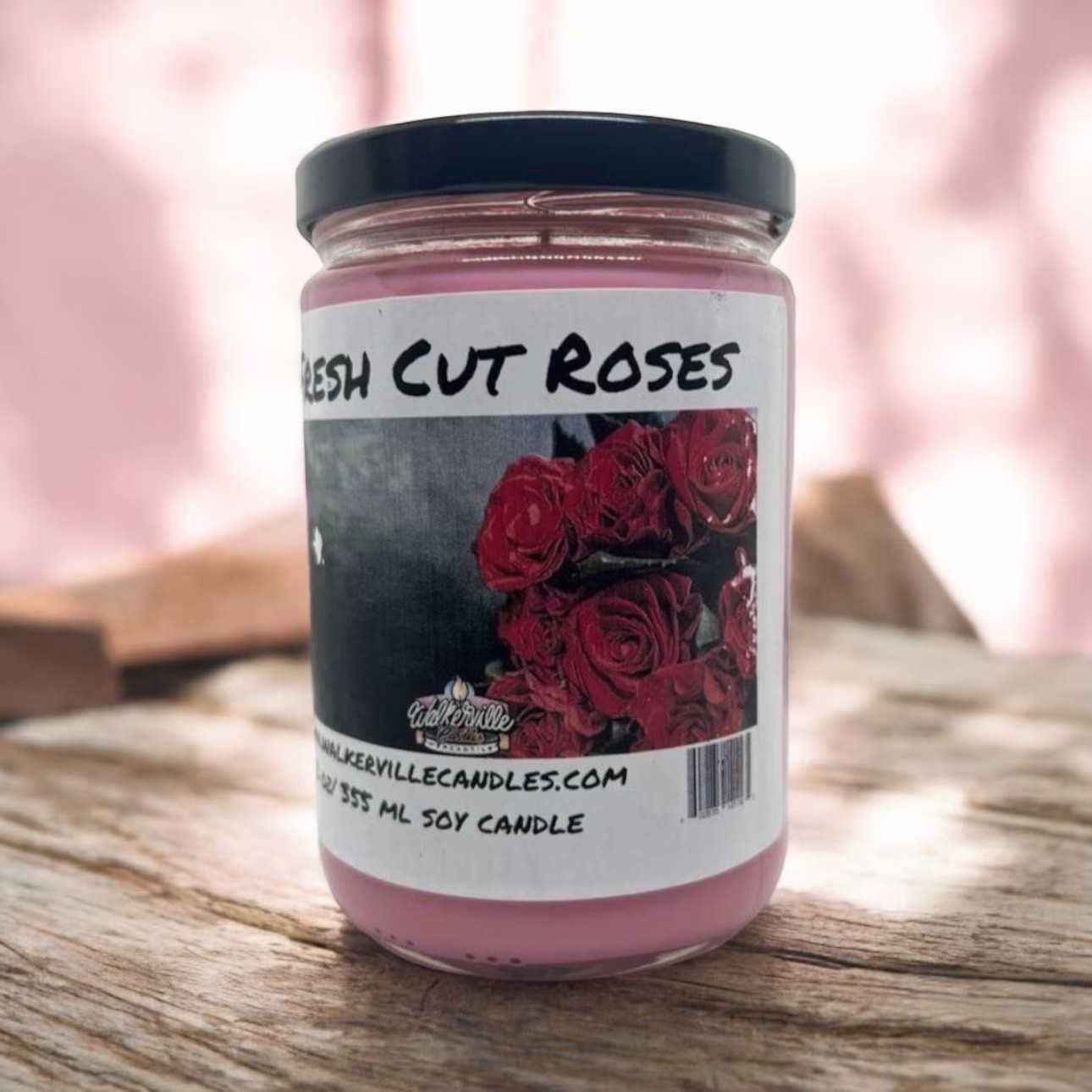 Fresh Cut Roses 100% Coconut Soy Eco-friendly 12 oz Candle Wood Wick
