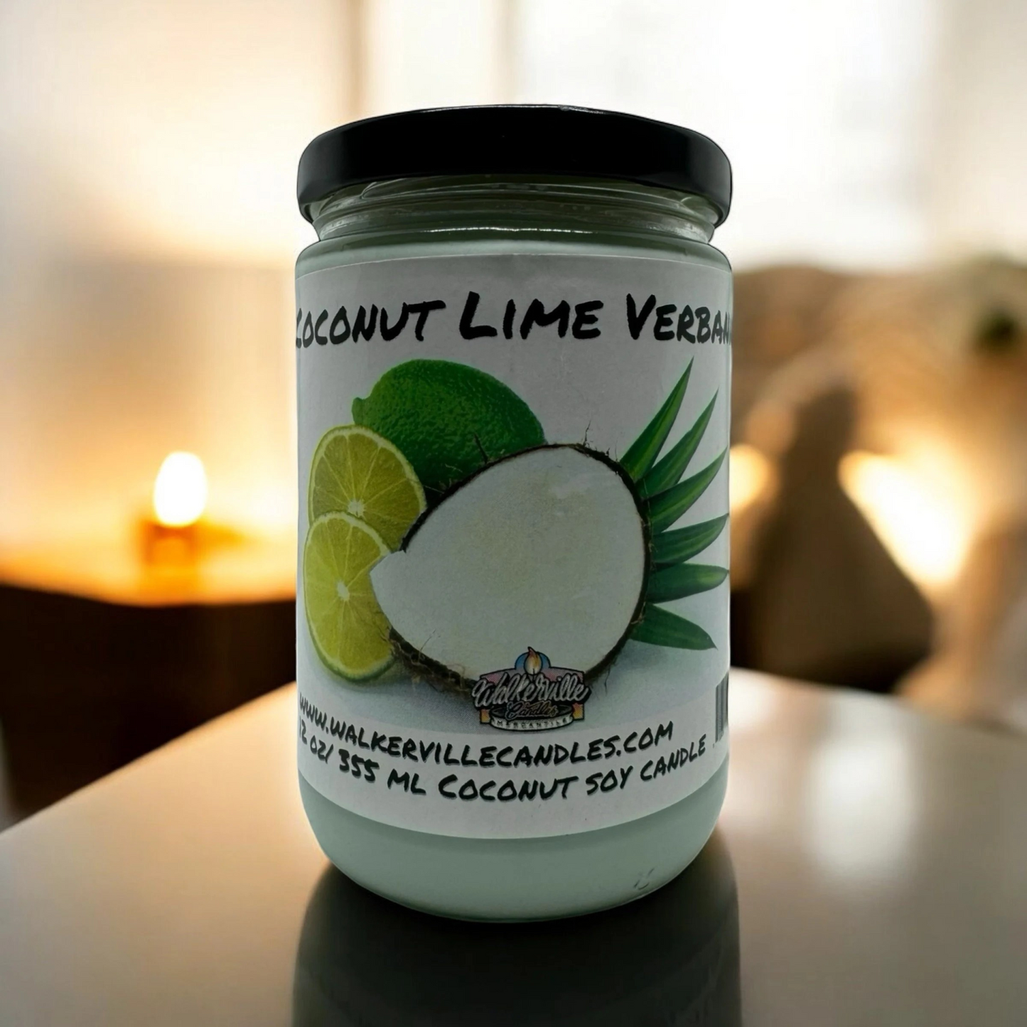 Coconut Lime Verbena 100% Coconut Soy Eco-friendly 12 oz Candle