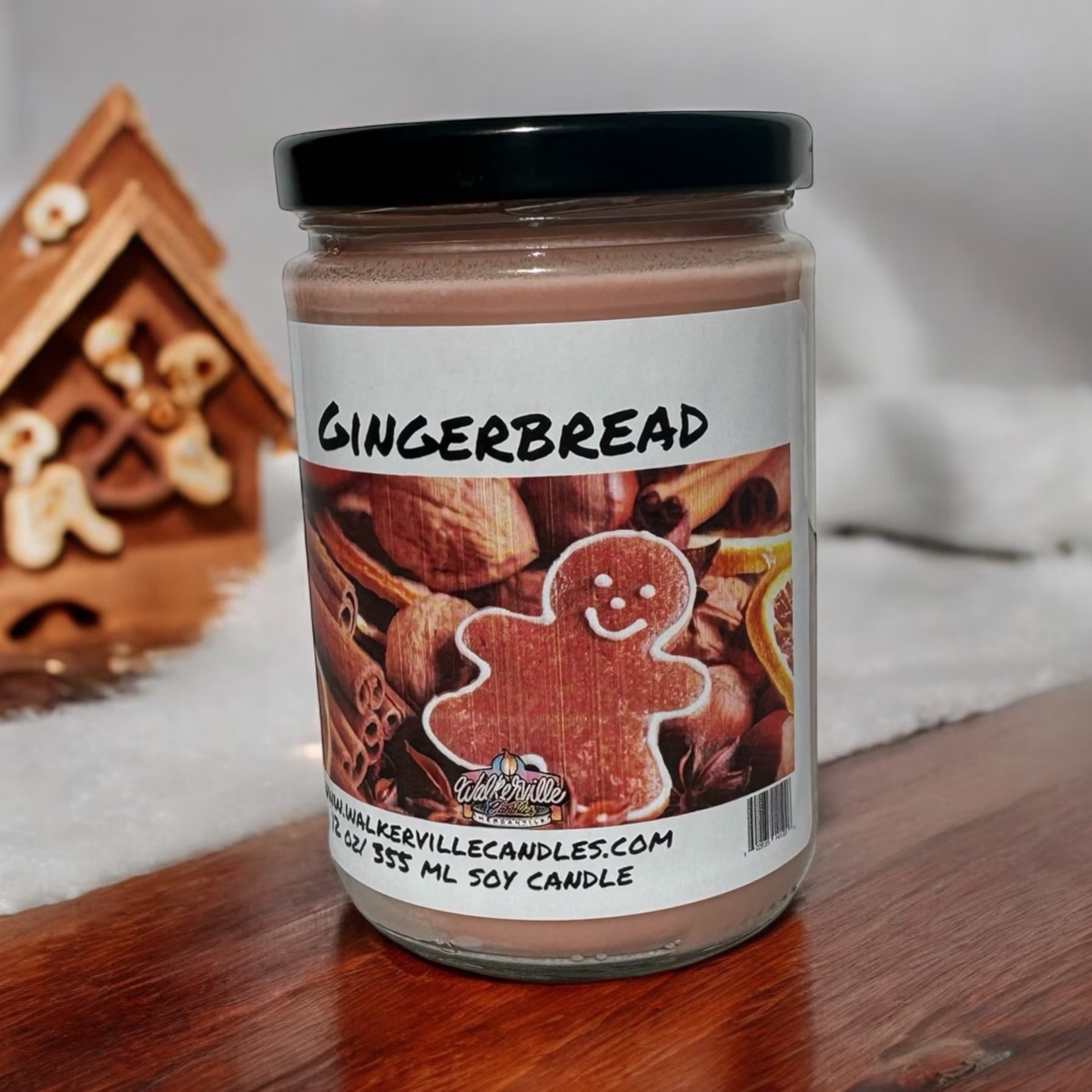 Gingerbread Vegan Coconut Soy 12 oz/ 355 ml Candle Hand-poured, Eco-friendly, Clean Burning, Bakery, Food, Drink Christmas
