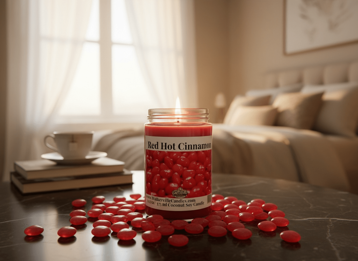 Red Hot Cinnamon Coconut Soy 12.5 oz/ 375 ml Candle Wood Wick - Walkerville Candles