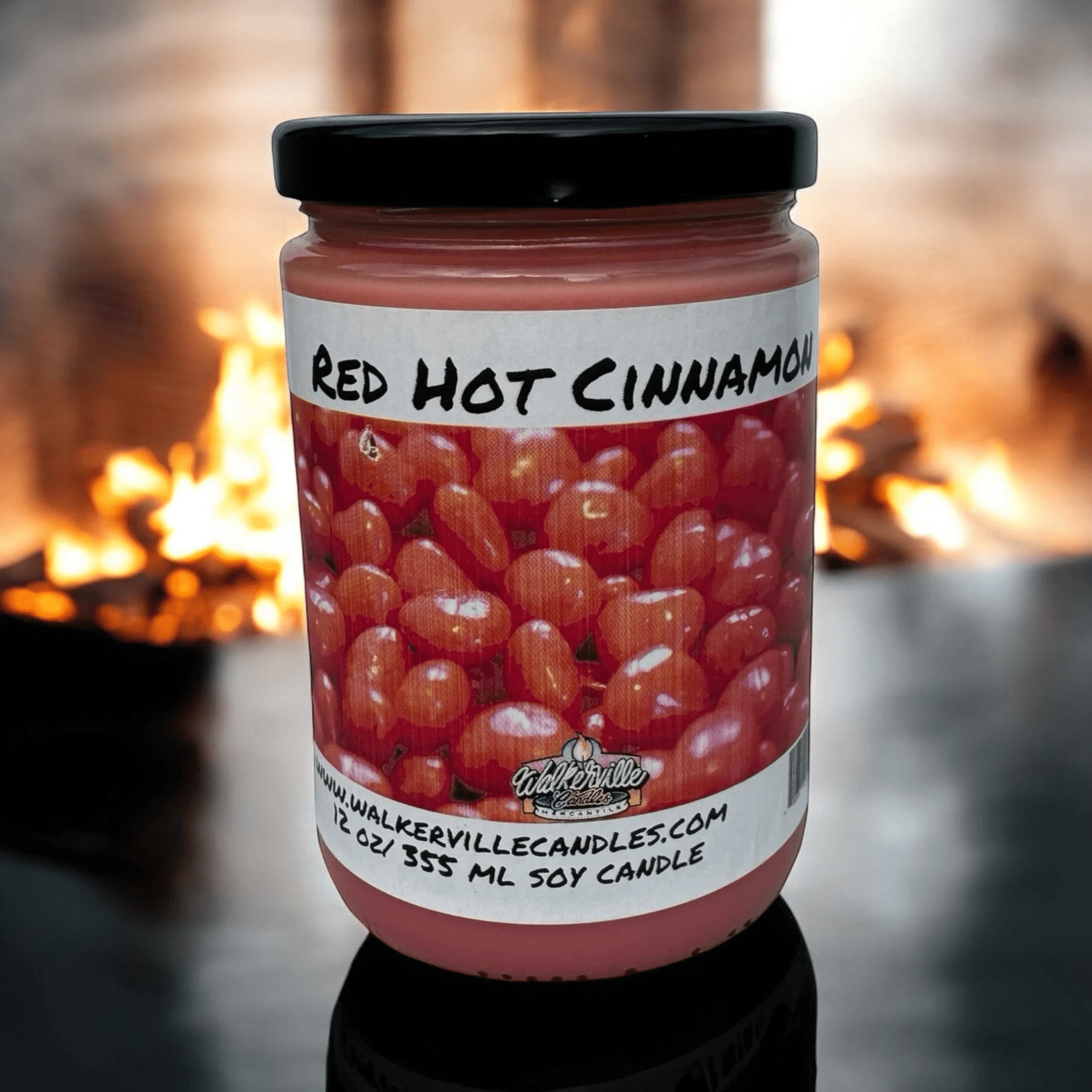Red Hot Cinnamon Coconut Soy 12.5 oz/ 375 ml Candle Wood Wick - Walkerville Candles