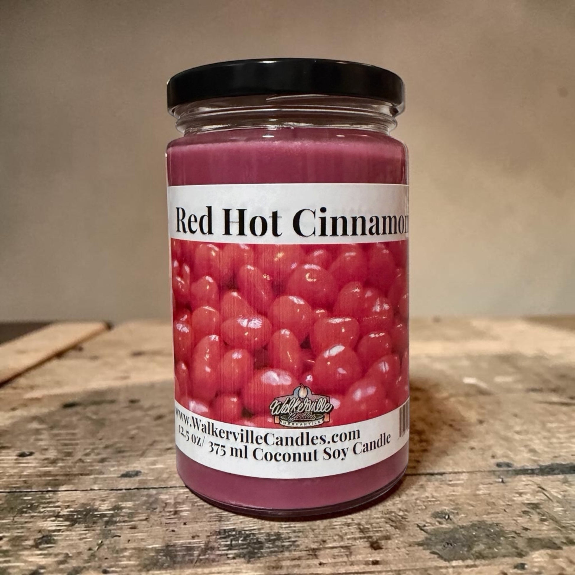 Red Hot Cinnamon Coconut Soy 12.5 oz/ 375 ml Candle Wood Wick - Walkerville Candles