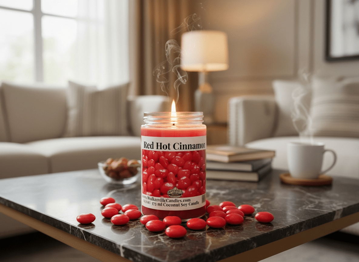 Red Hot Cinnamon Coconut Soy 12.5 oz/ 375 ml Candle Wood Wick - Walkerville Candles