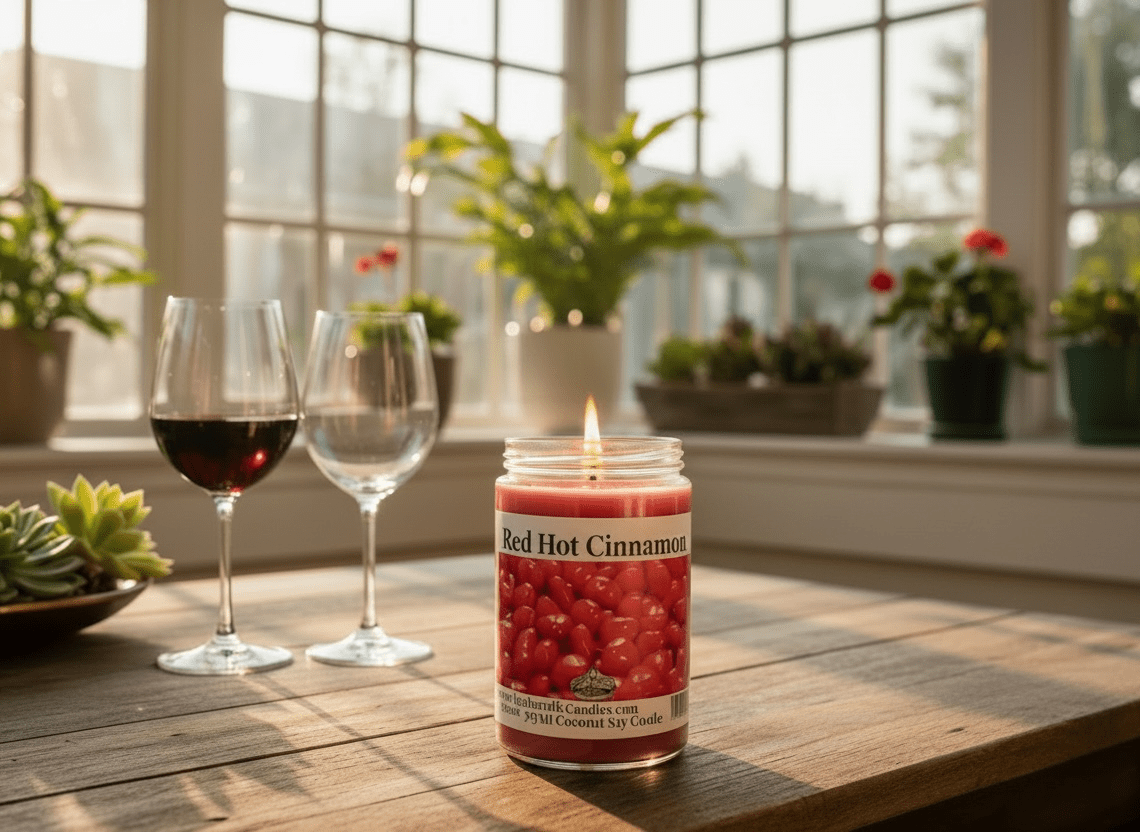 Red Hot Cinnamon Coconut Soy 12.5 oz/ 375 ml Candle Wood Wick - Walkerville Candles