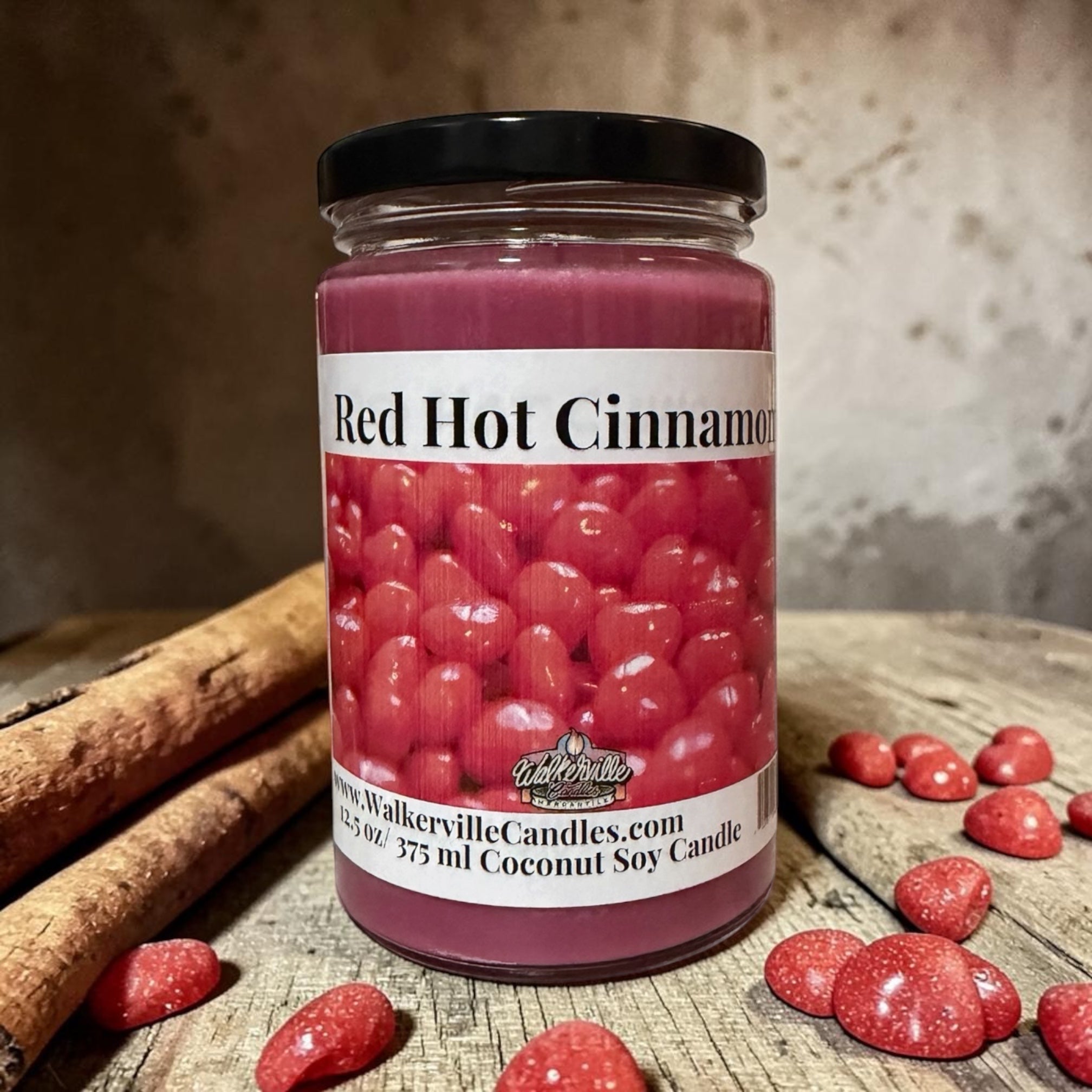 Red Hot Cinnamon Coconut Soy 12.5 oz/ 375 ml Candle Wood Wick - Walkerville Candles