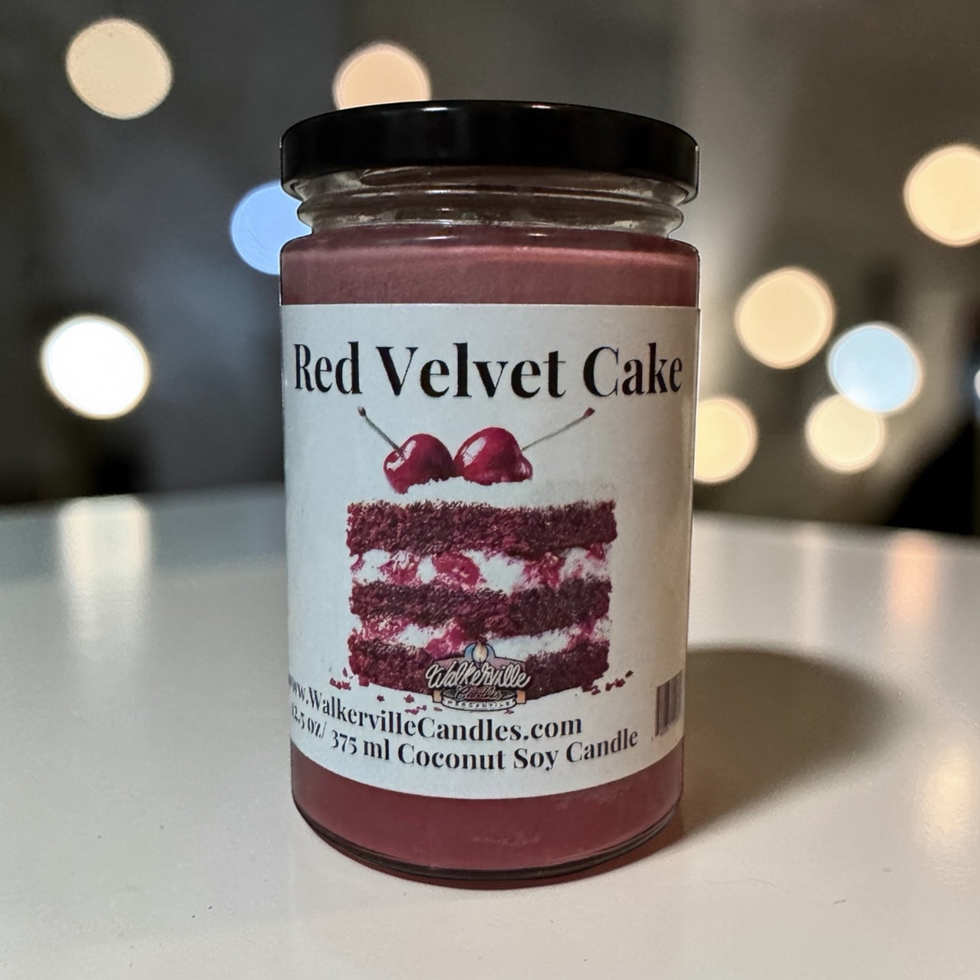 Red Velvet Cake Coconut Soy 12.5 oz/ 375 ml Candle Wood Wick - Walkerville Candles