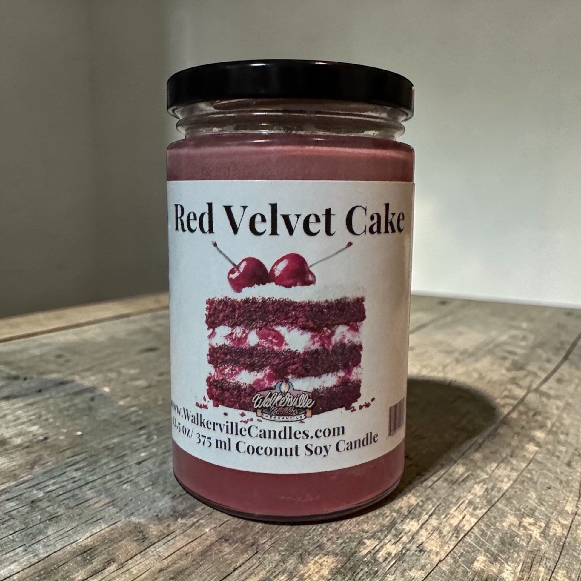 Red Velvet Cake Coconut Soy 12.5 oz/ 375 ml Candle Wood Wick - Walkerville Candles