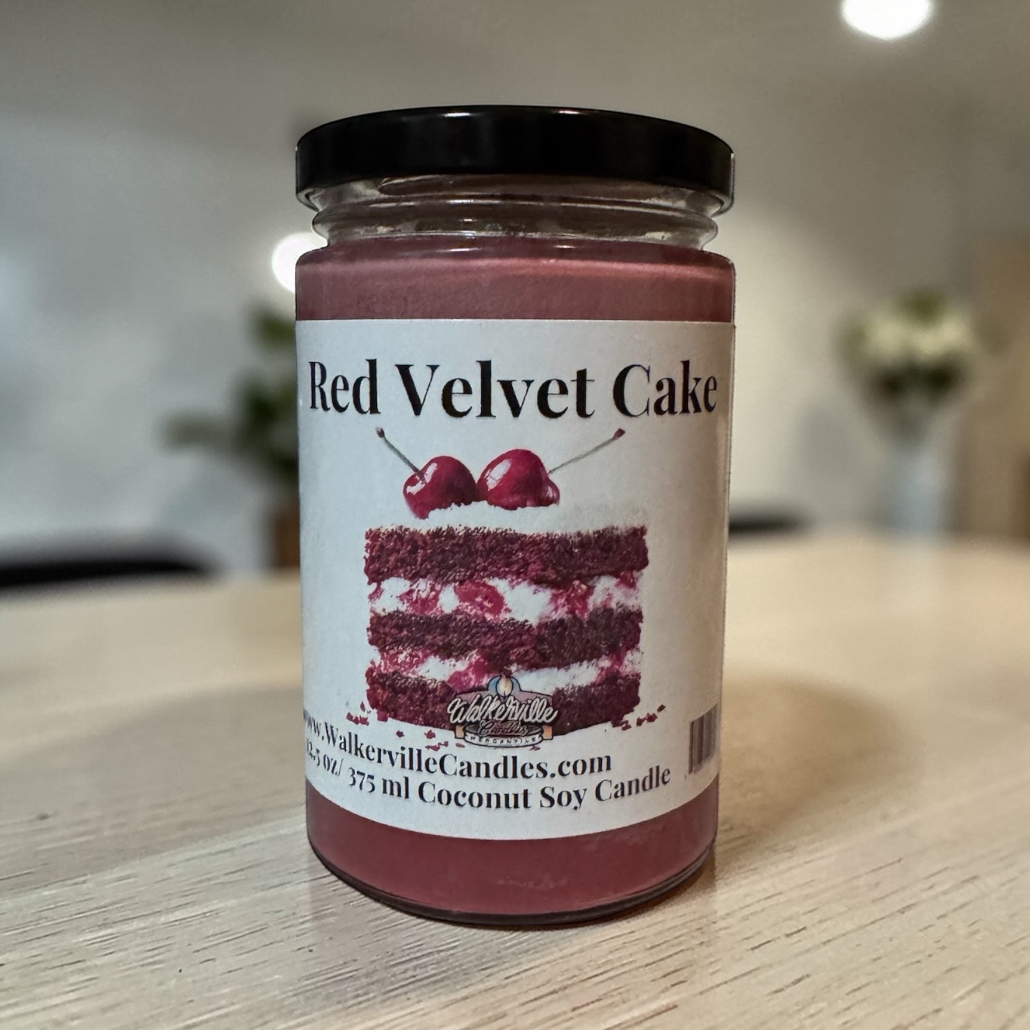 Red Velvet Cake Coconut Soy 12.5 oz/ 375 ml Candle Wood Wick - Walkerville Candles