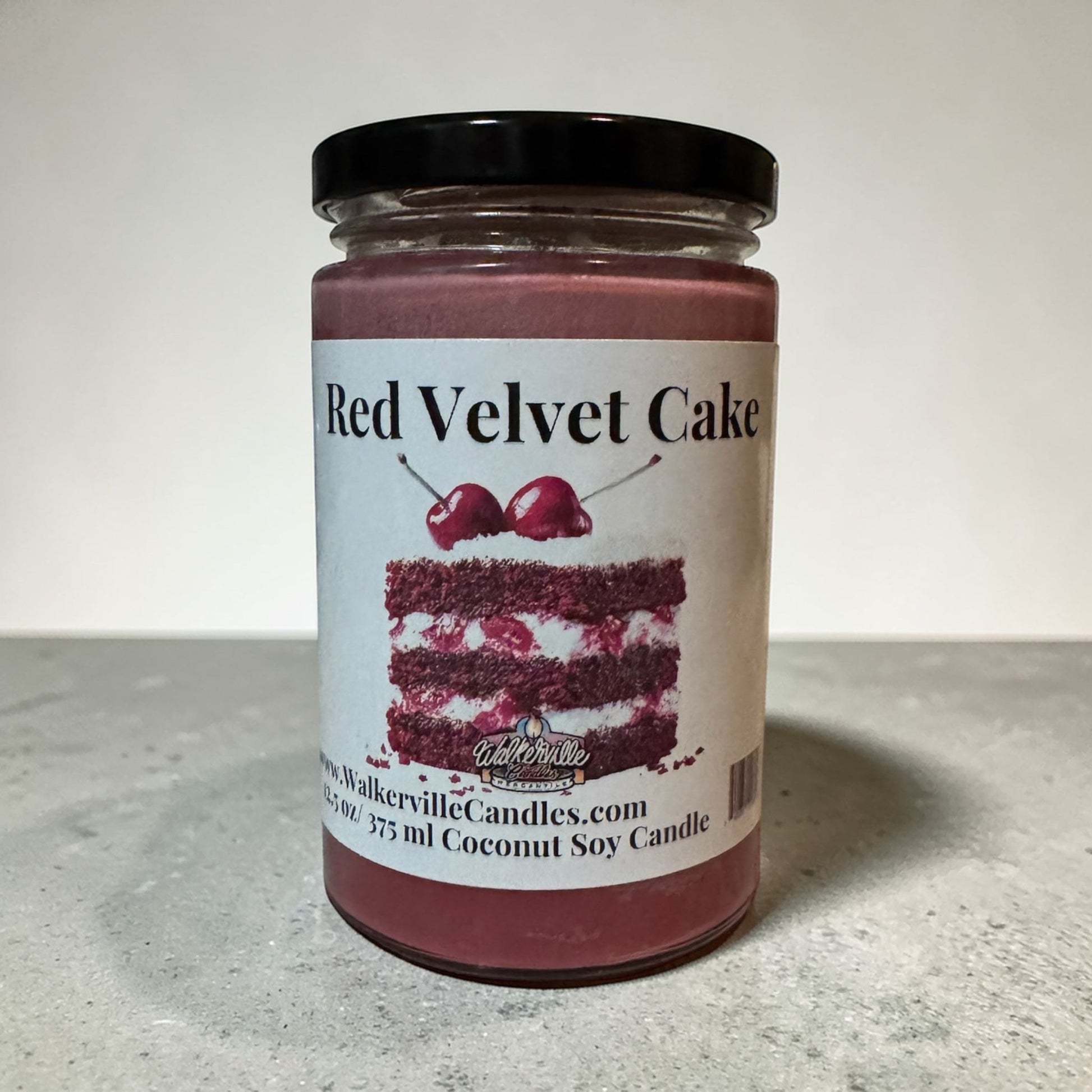 Red Velvet Cake Coconut Soy 12.5 oz/ 375 ml Candle Wood Wick - Walkerville Candles