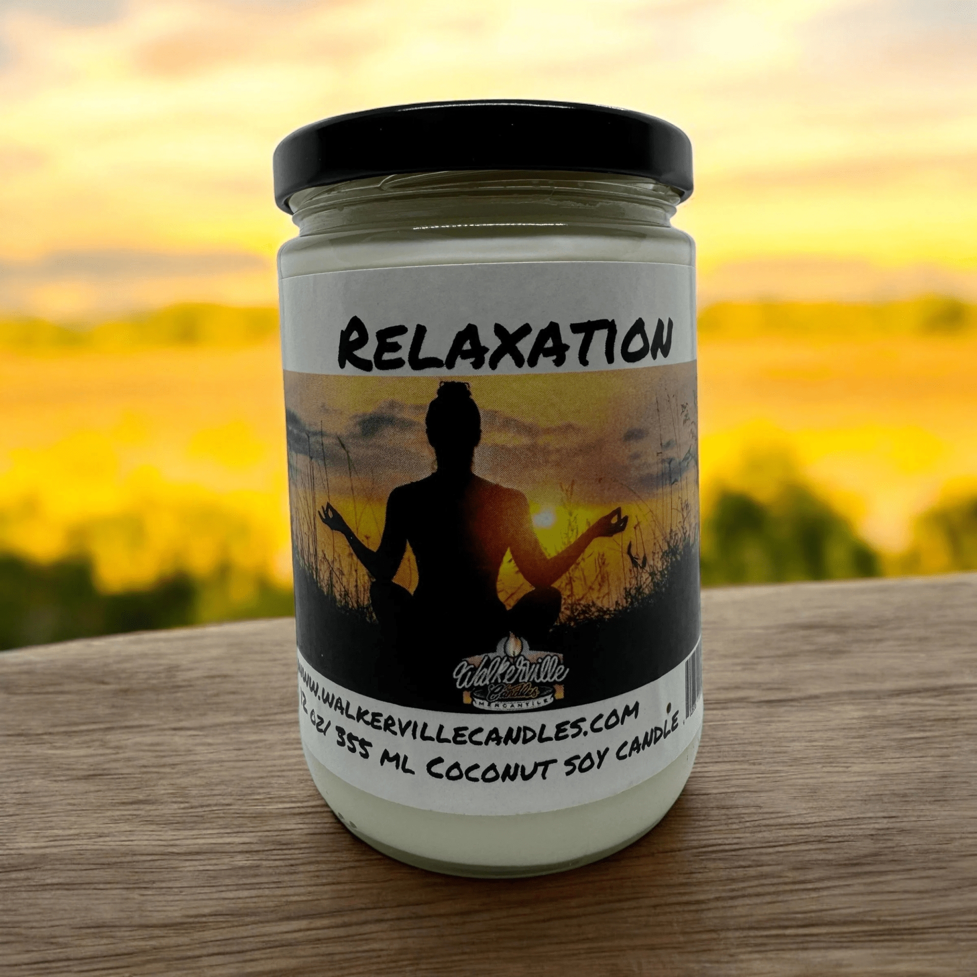 Relaxation Coconut Soy 12.5 oz/ 375 ml Candle Wood Wick - Walkerville Candles