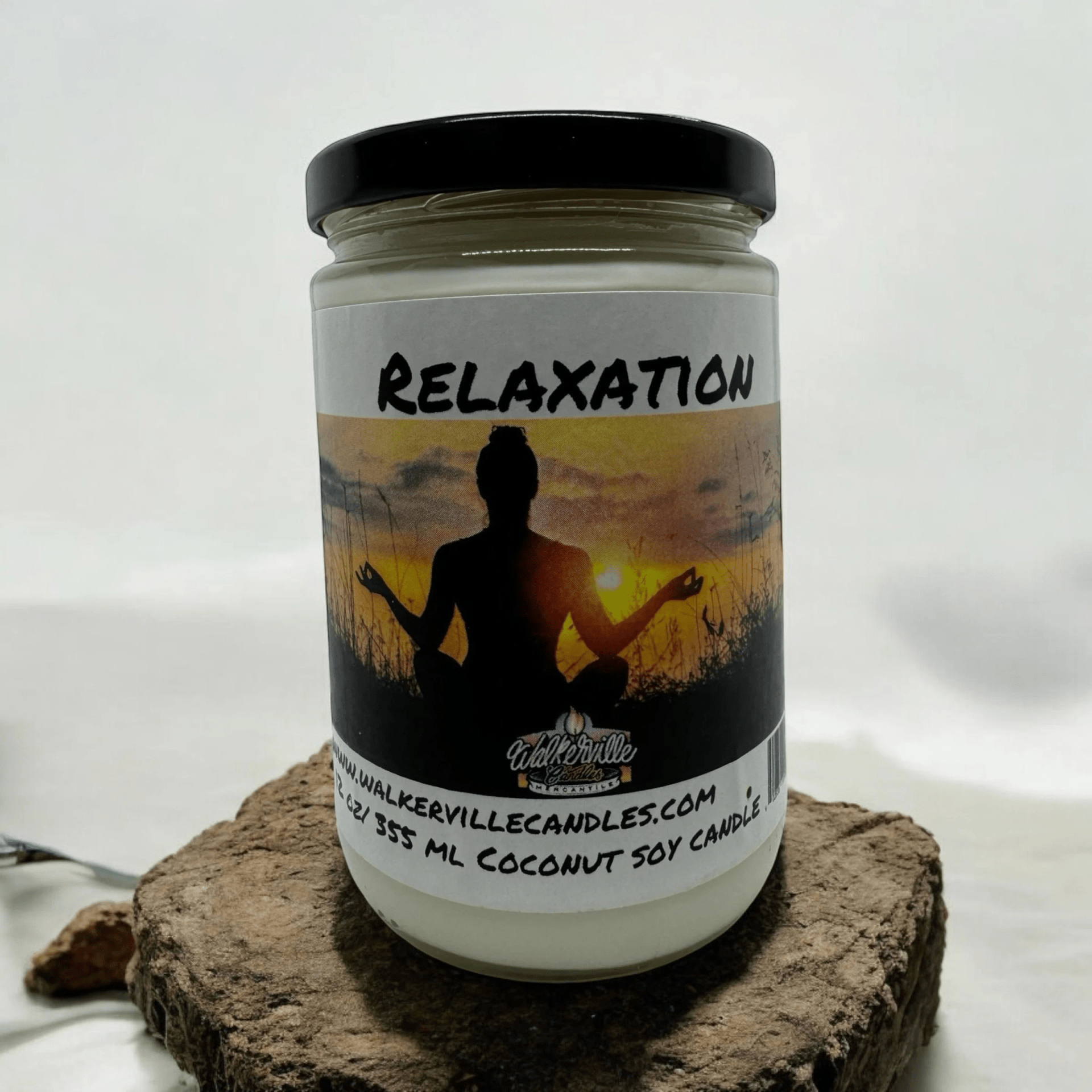 Relaxation Coconut Soy 12.5 oz/ 375 ml Candle Wood Wick - Walkerville Candles