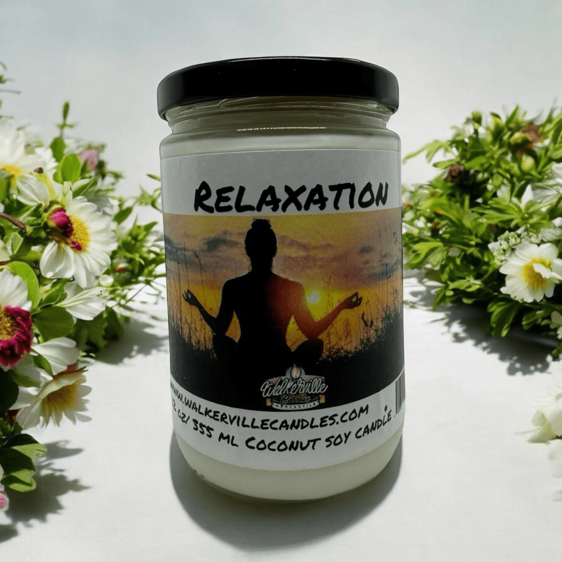 Relaxation Coconut Soy 12.5 oz/ 375 ml Candle Wood Wick - Walkerville Candles
