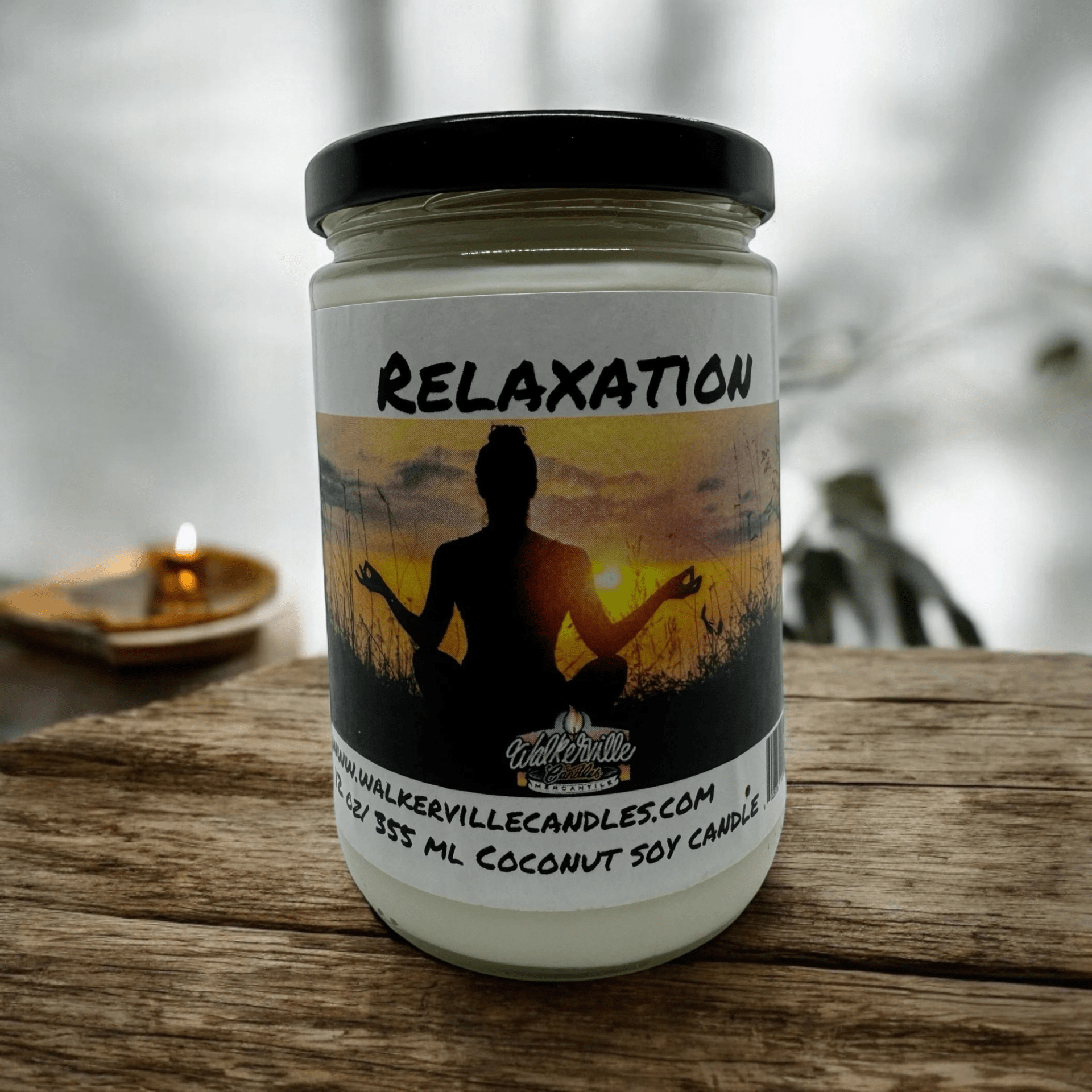 Relaxation Coconut Soy 12.5 oz/ 375 ml Candle Wood Wick - Walkerville Candles