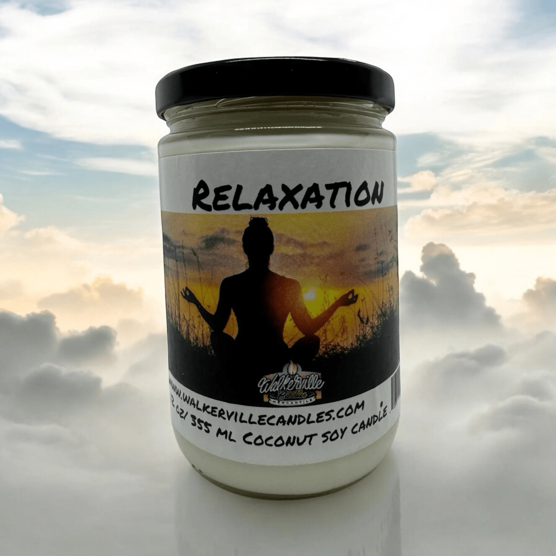 Relaxation Coconut Soy 12.5 oz/ 375 ml Candle Wood Wick - Walkerville Candles