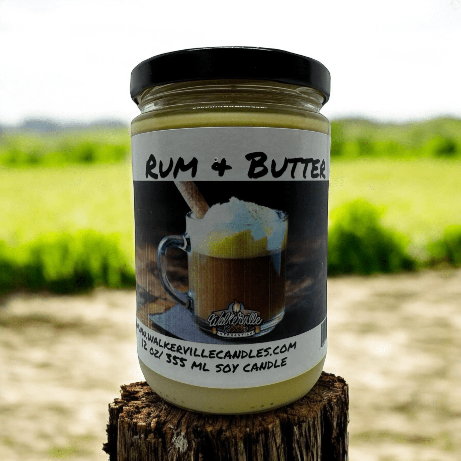 Rum & Butter Coconut Soy 12.5 oz/ 375 ml Candle Wood Wick - Walkerville Candles