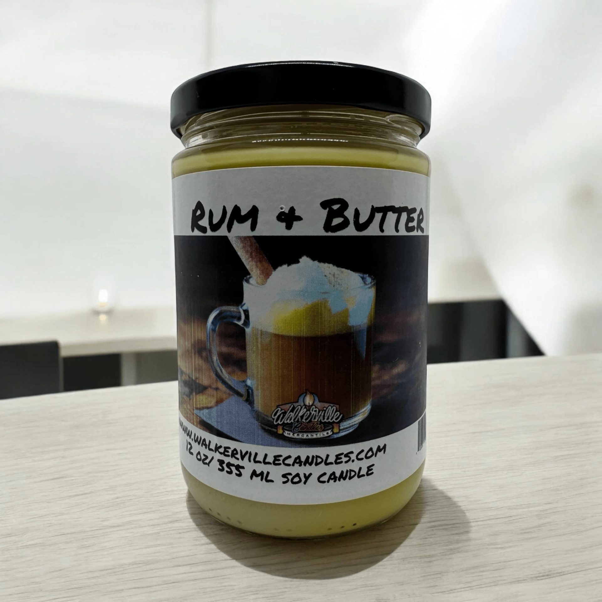 Rum & Butter Coconut Soy 12.5 oz/ 375 ml Candle Wood Wick - Walkerville Candles