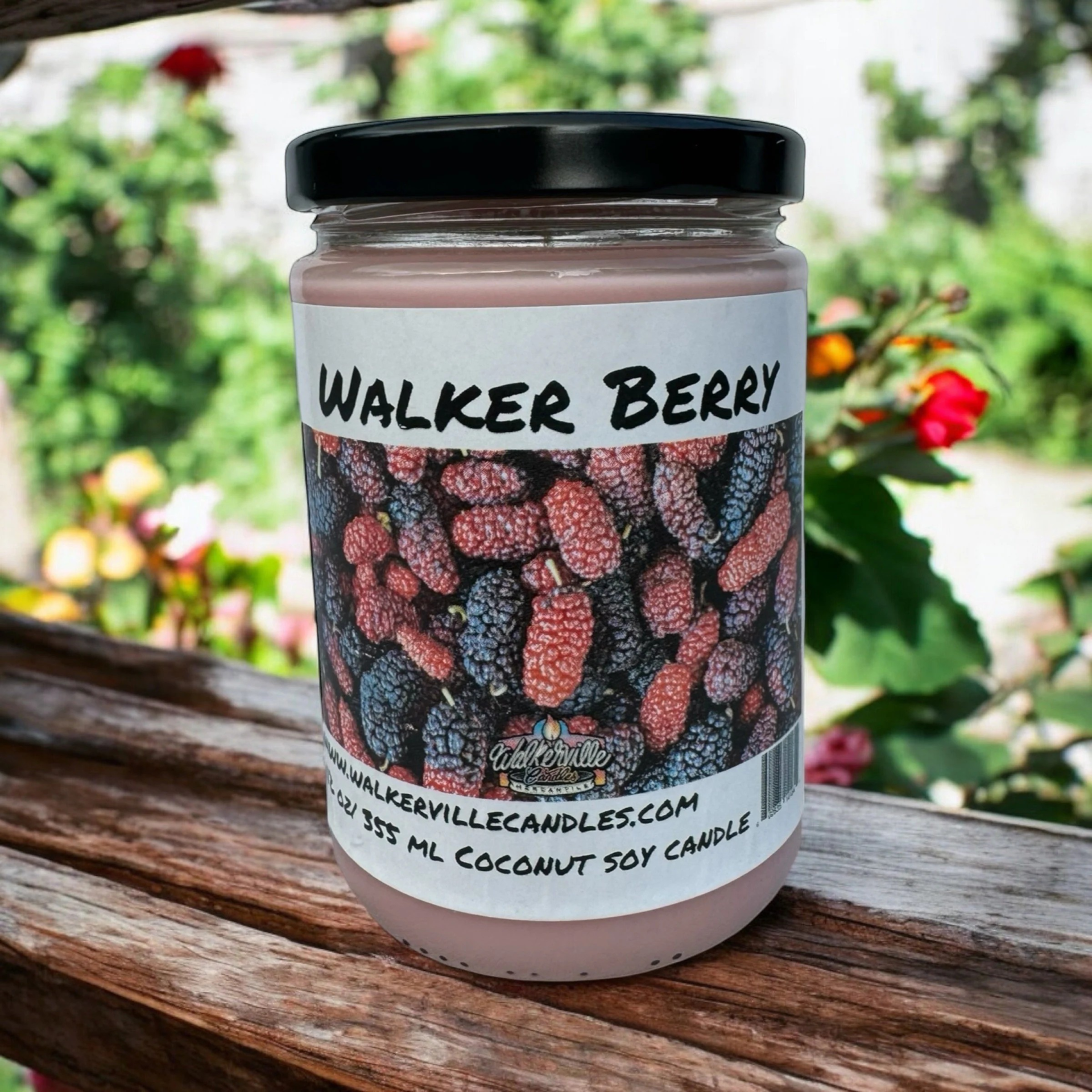 Walker Berry Vegan Coconut Soy 12 oz/ 355 ml Candle Hand-poured, Eco-friendly, Clean Burning, Fruity Wood Wick