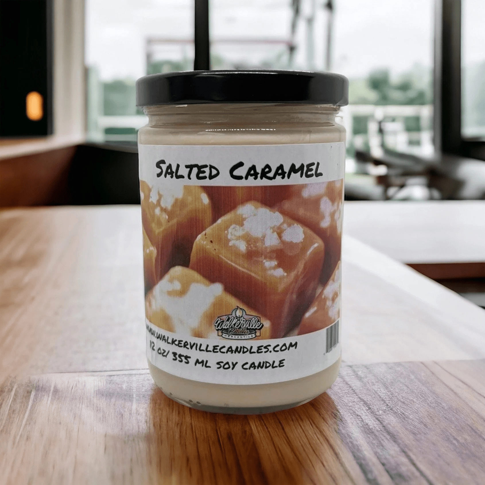 Salted Caramel Coconut Soy 12.5 oz/ 375 ml Candle Wood Wick - Walkerville Candles