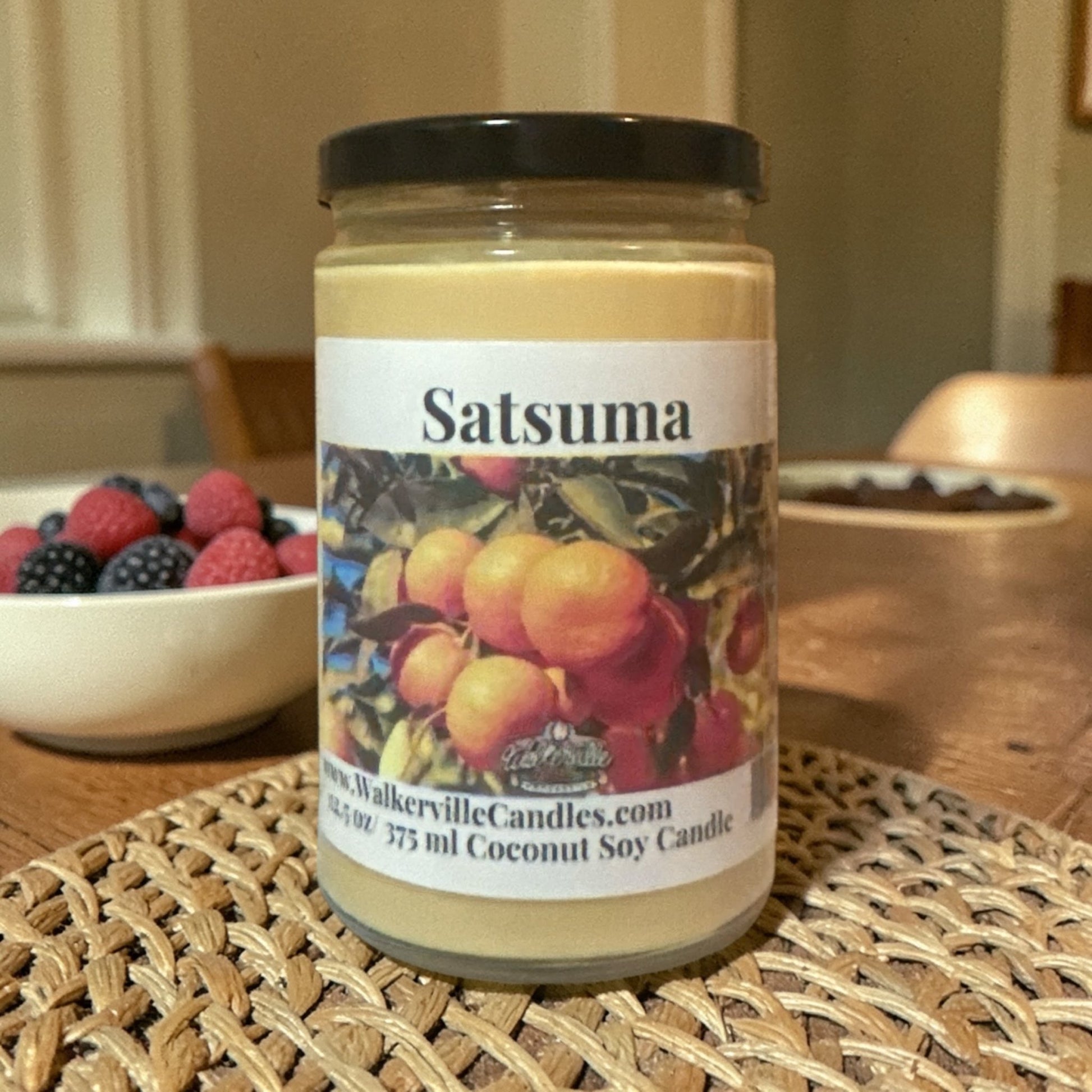 Satsuma Coconut Soy 12.5 oz/ 375 ml Candle Wood Wick - Walkerville Candles