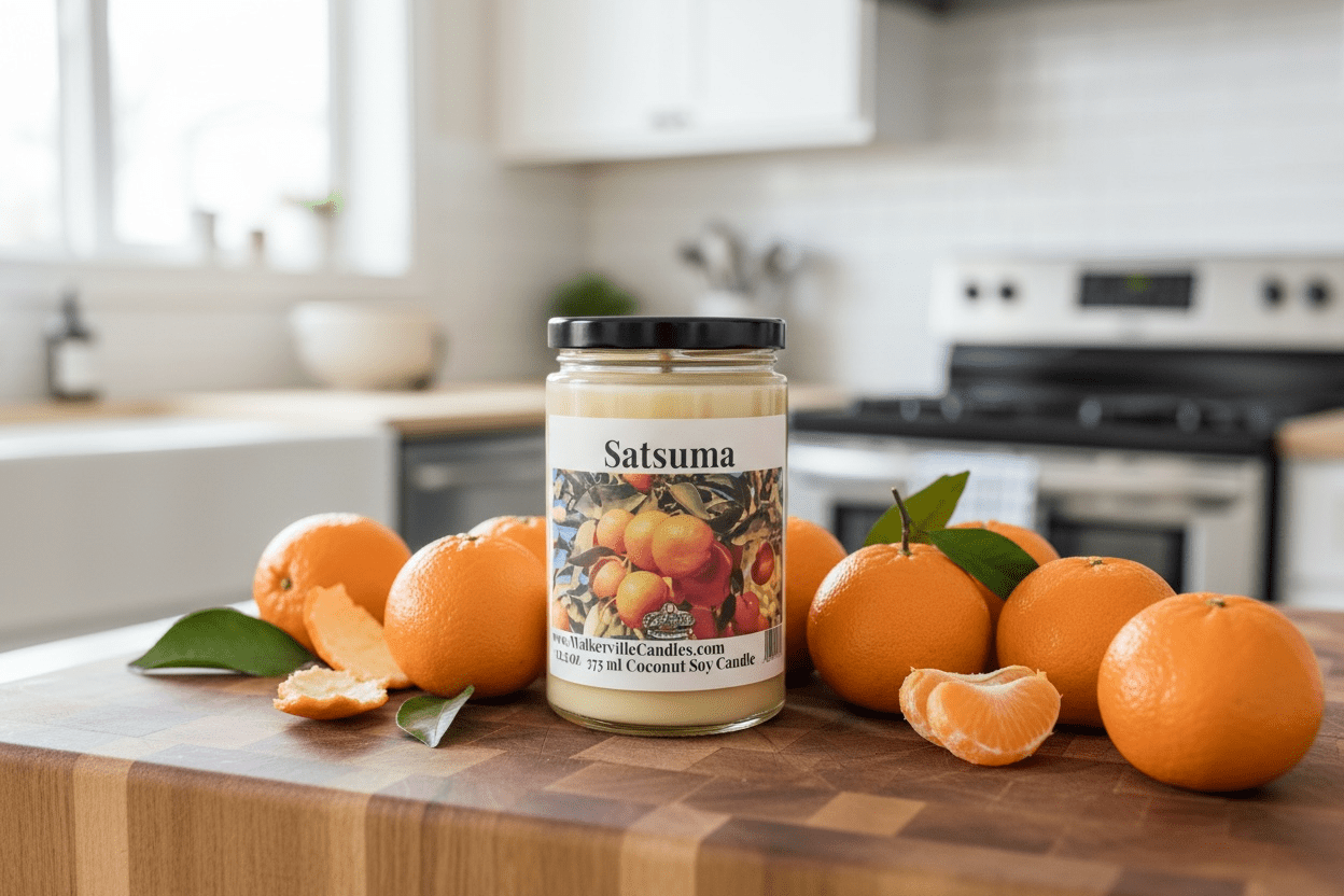 Satsuma Coconut Soy 12.5 oz/ 375 ml Candle Wood Wick - Walkerville Candles