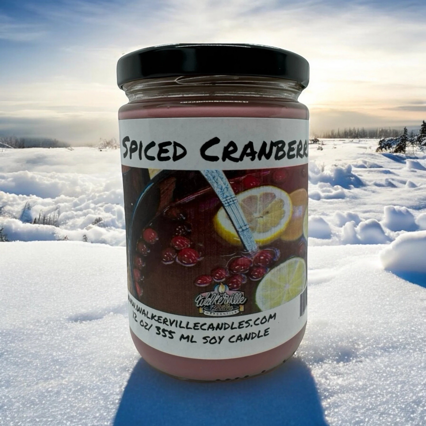 Spiced Cranberry 100% Coconut Soy Eco-friendly 12 oz Candle